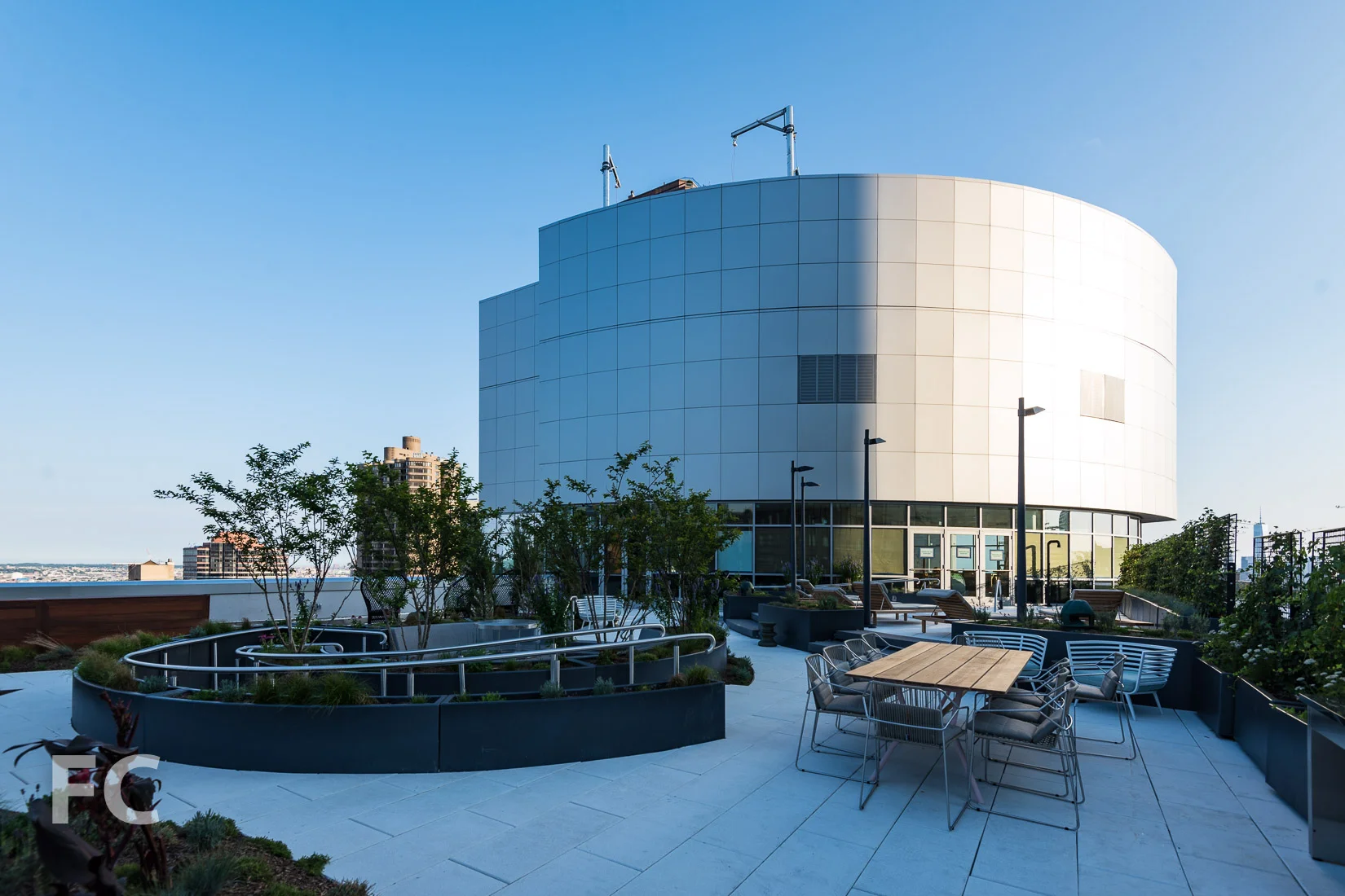 Rooftop terrace.