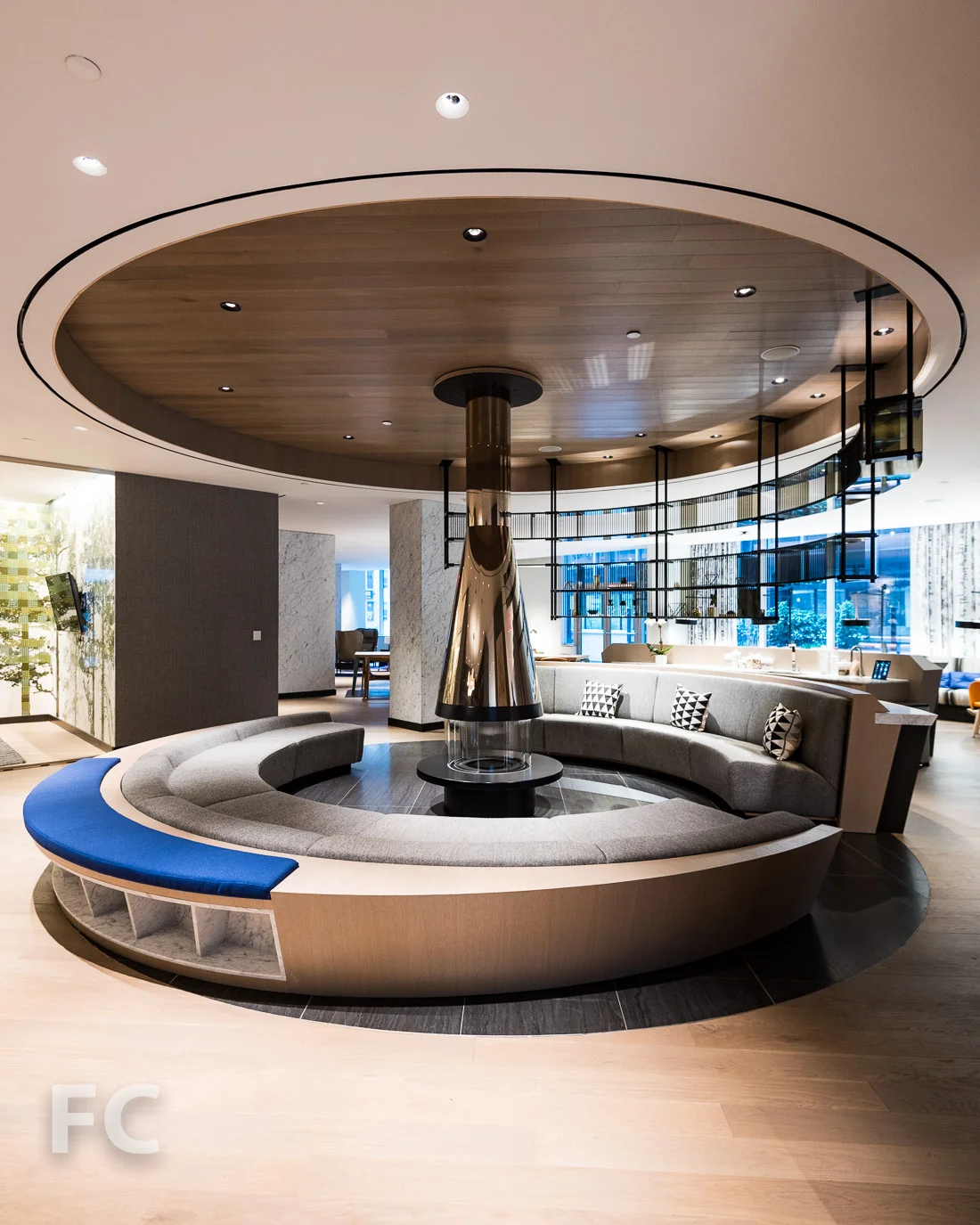 Indoor fireplace.