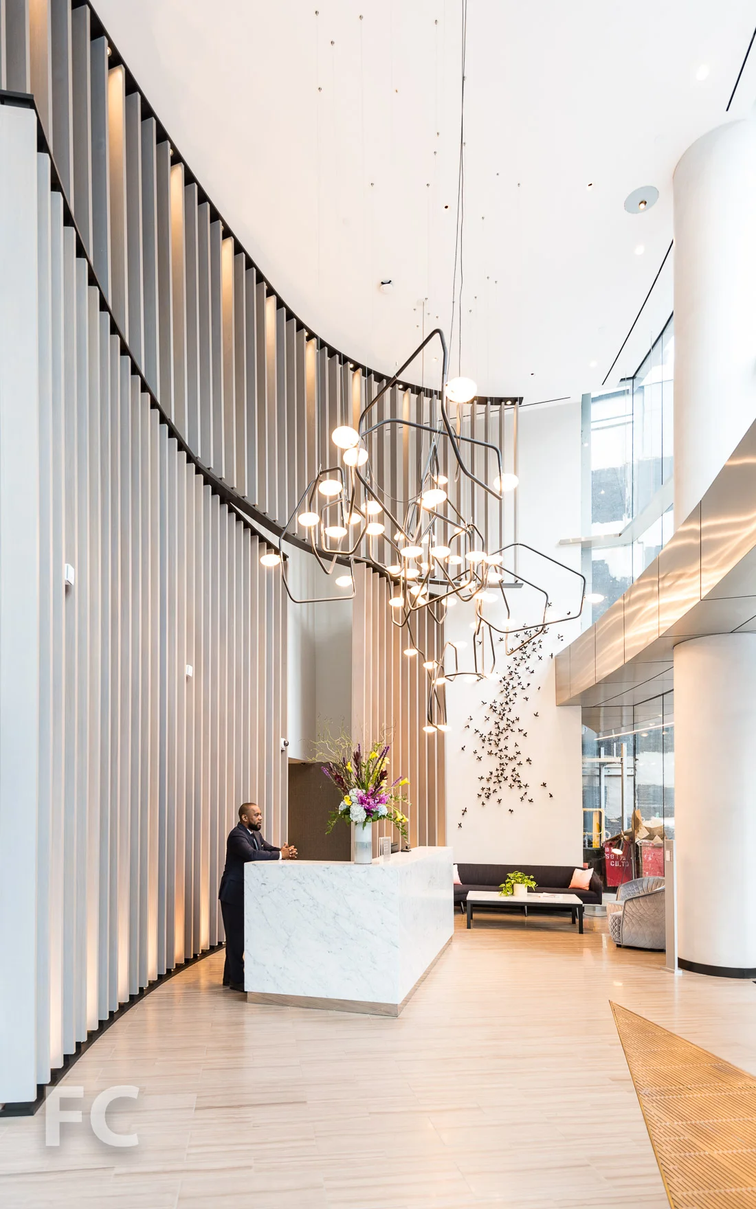 Residential lobby.