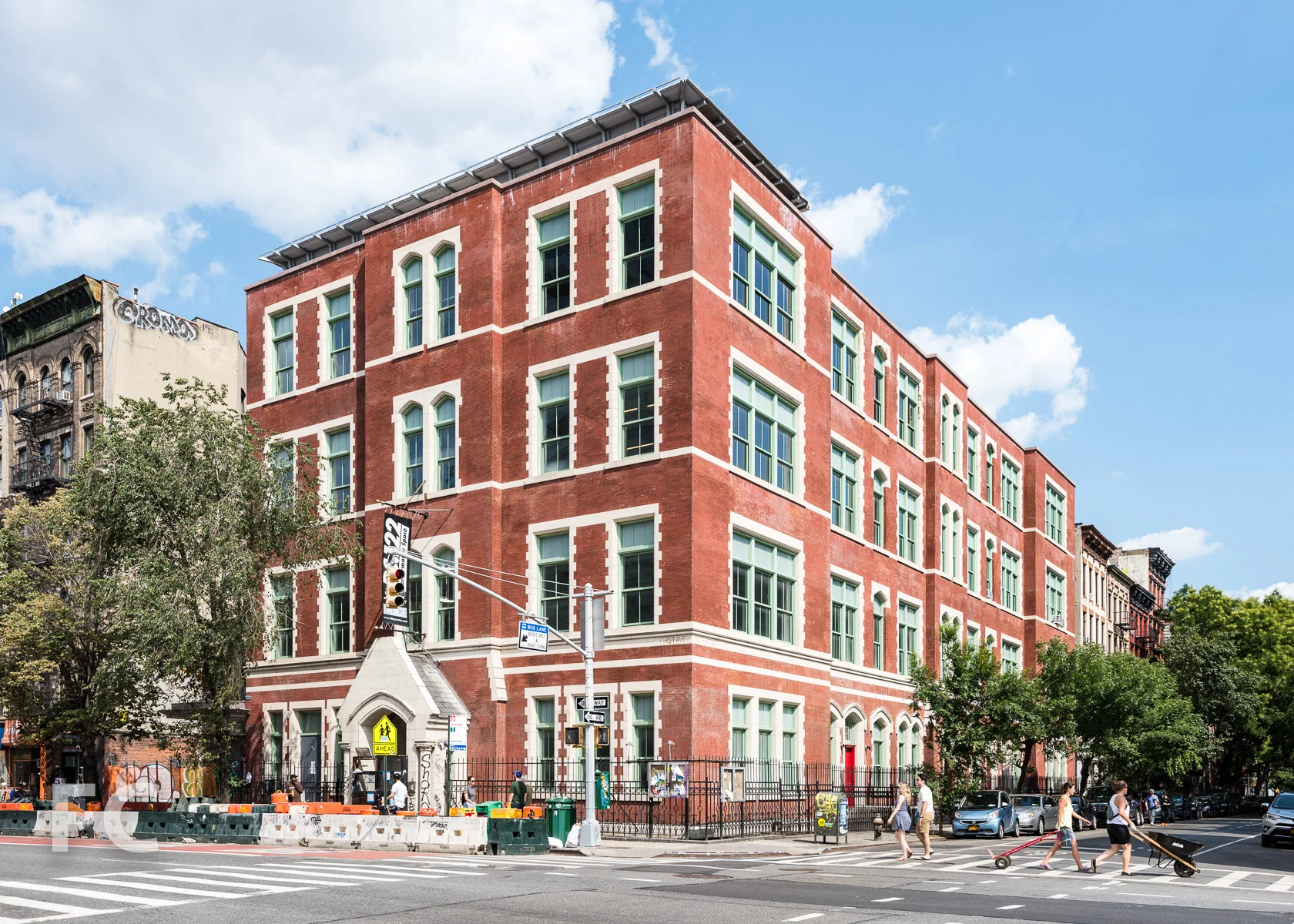 Southwest corner of the former public school building.