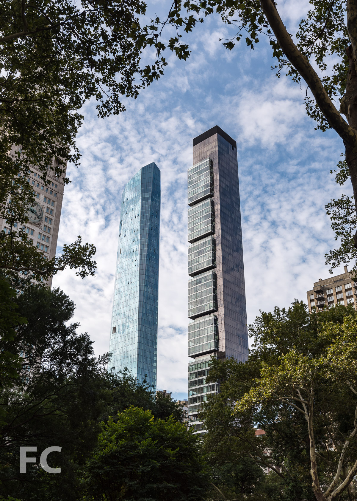 Madison Square Park Tower (left) and One Madison (right) from Madison Square Park.