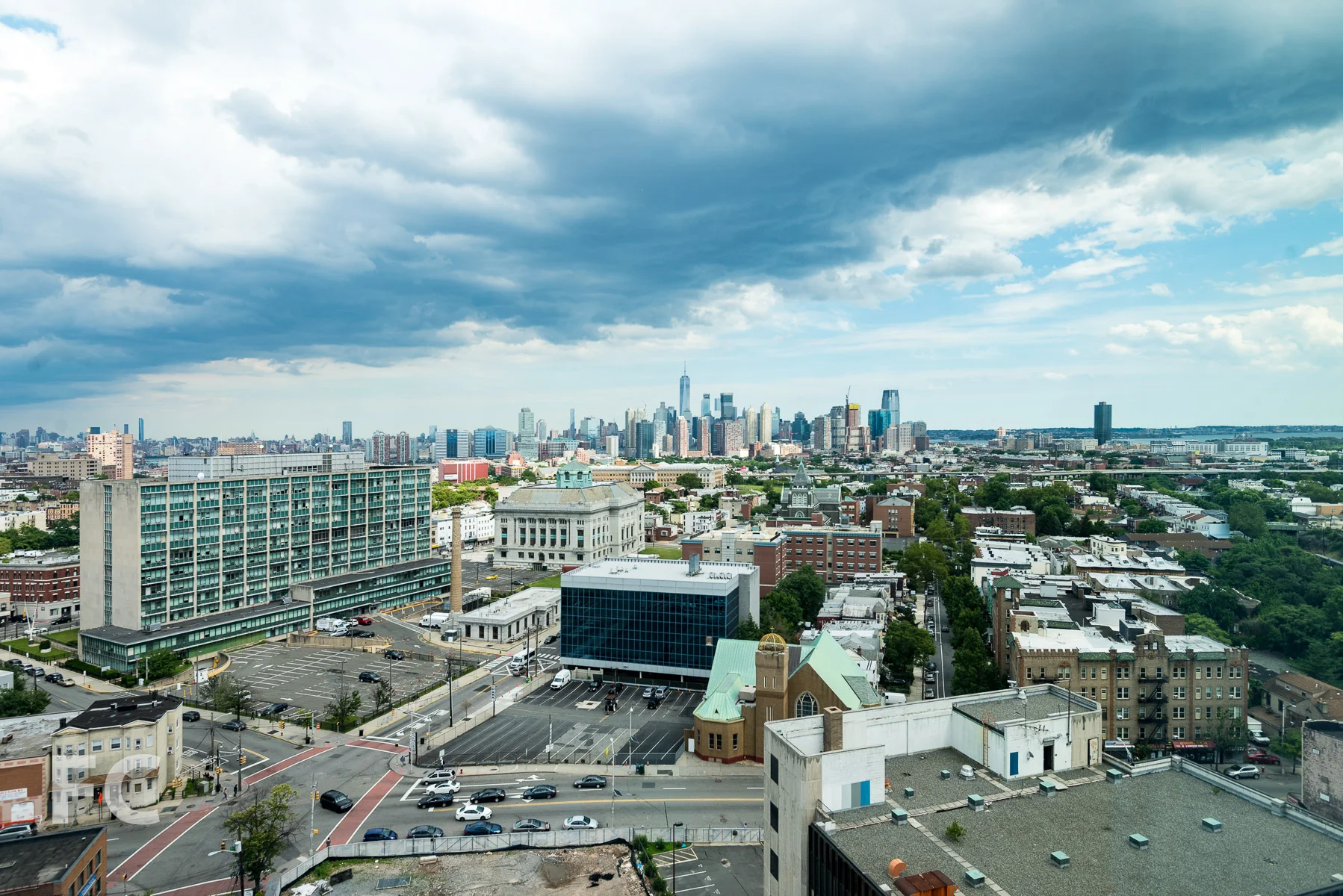 View to Lower Manhattan from residential unit.