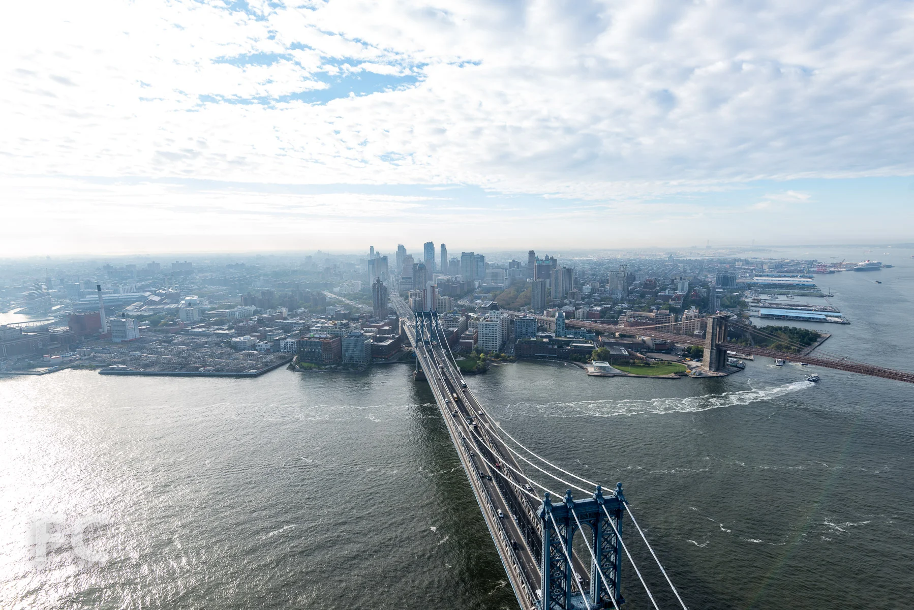 View south towards the Brooklyn waterfront from the 58th floor.