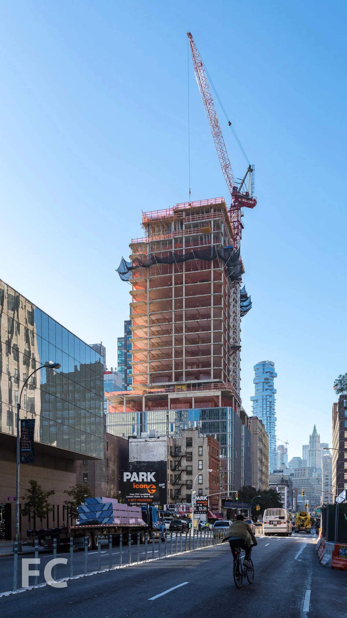 Looking south on Varick Street.
