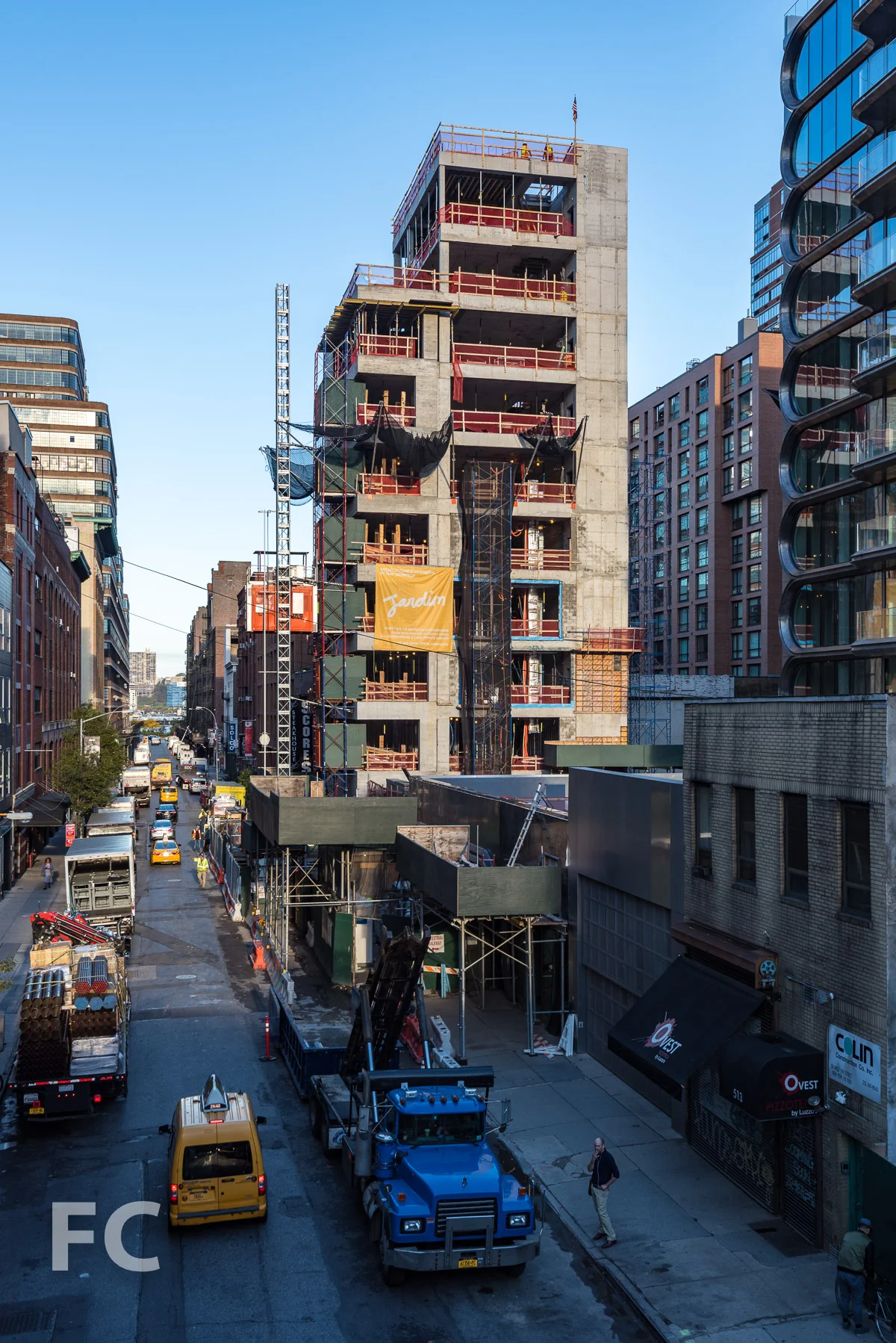South tower fronting West 27th Street from the High Line.