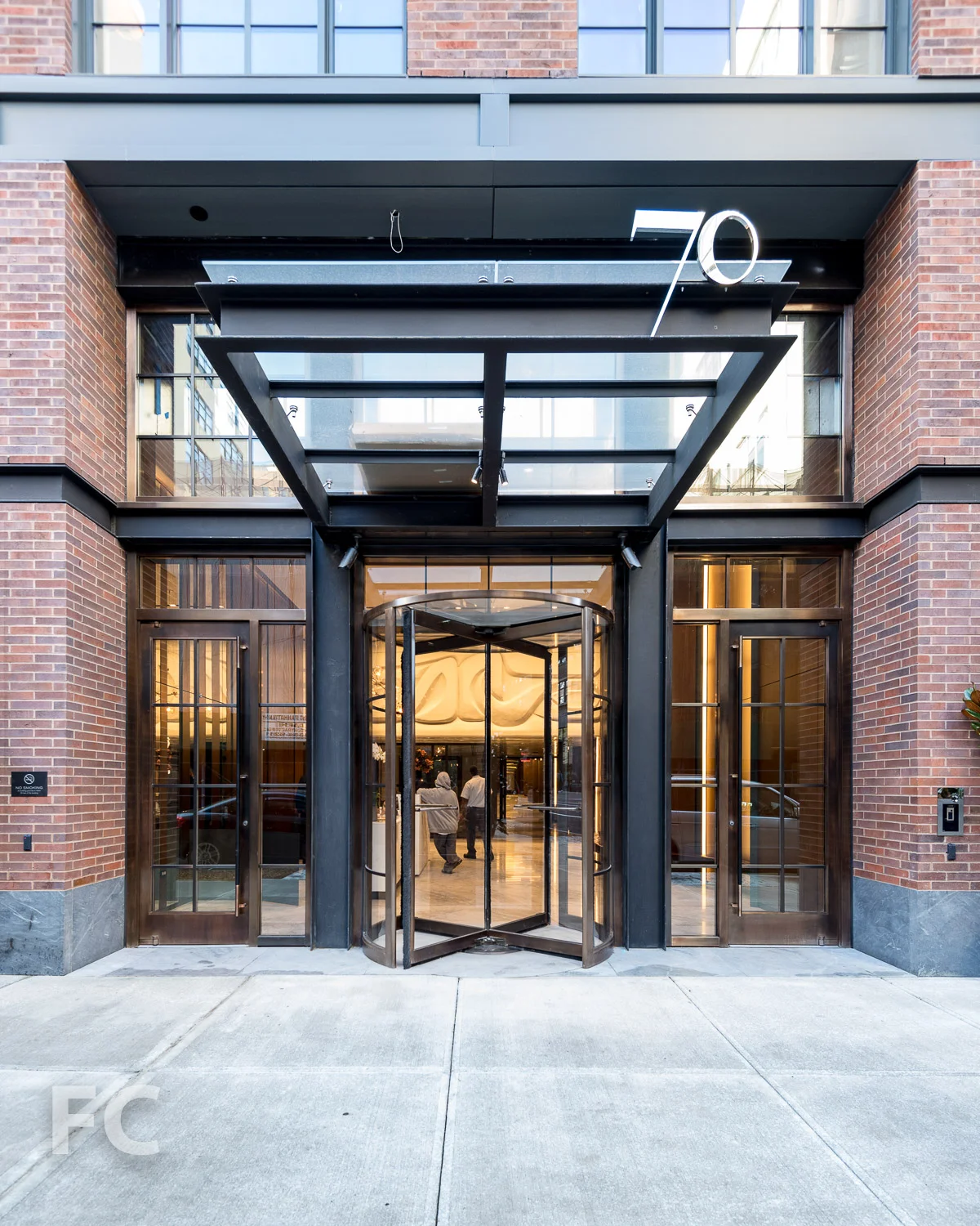 Residential lobby entry.