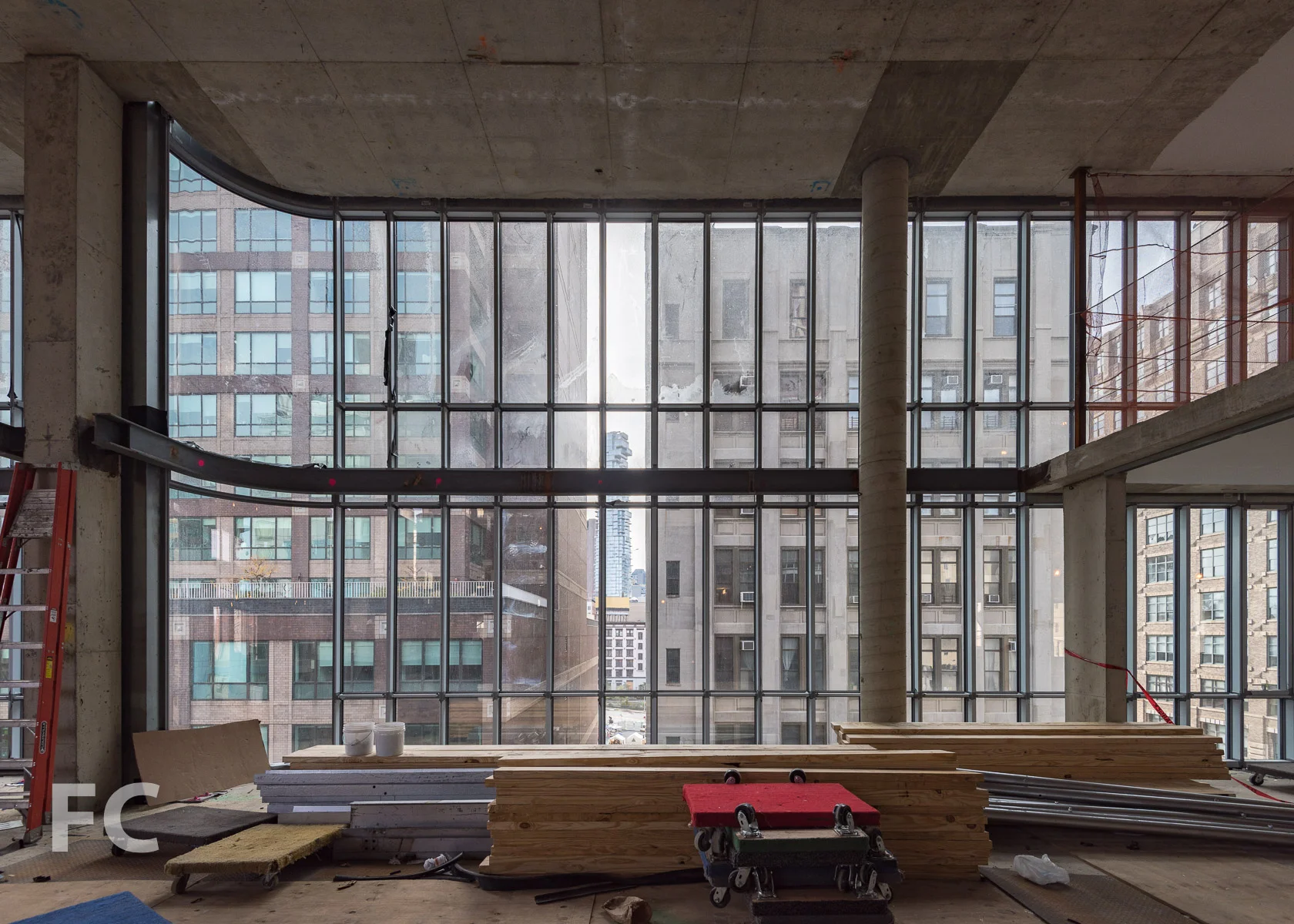 Amenity space under construction.