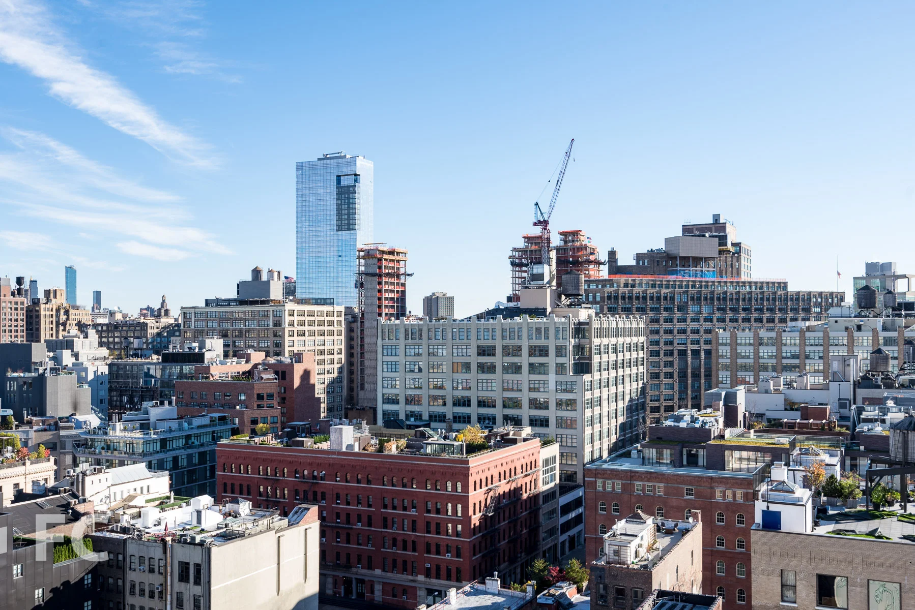 View east from the rooftop terrace towards SoHo.