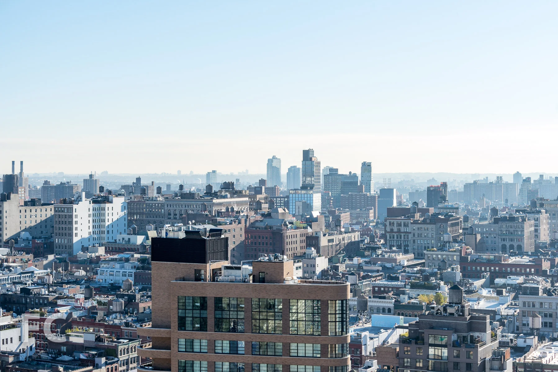 View to the east towards SoHo and the Lower East Side.