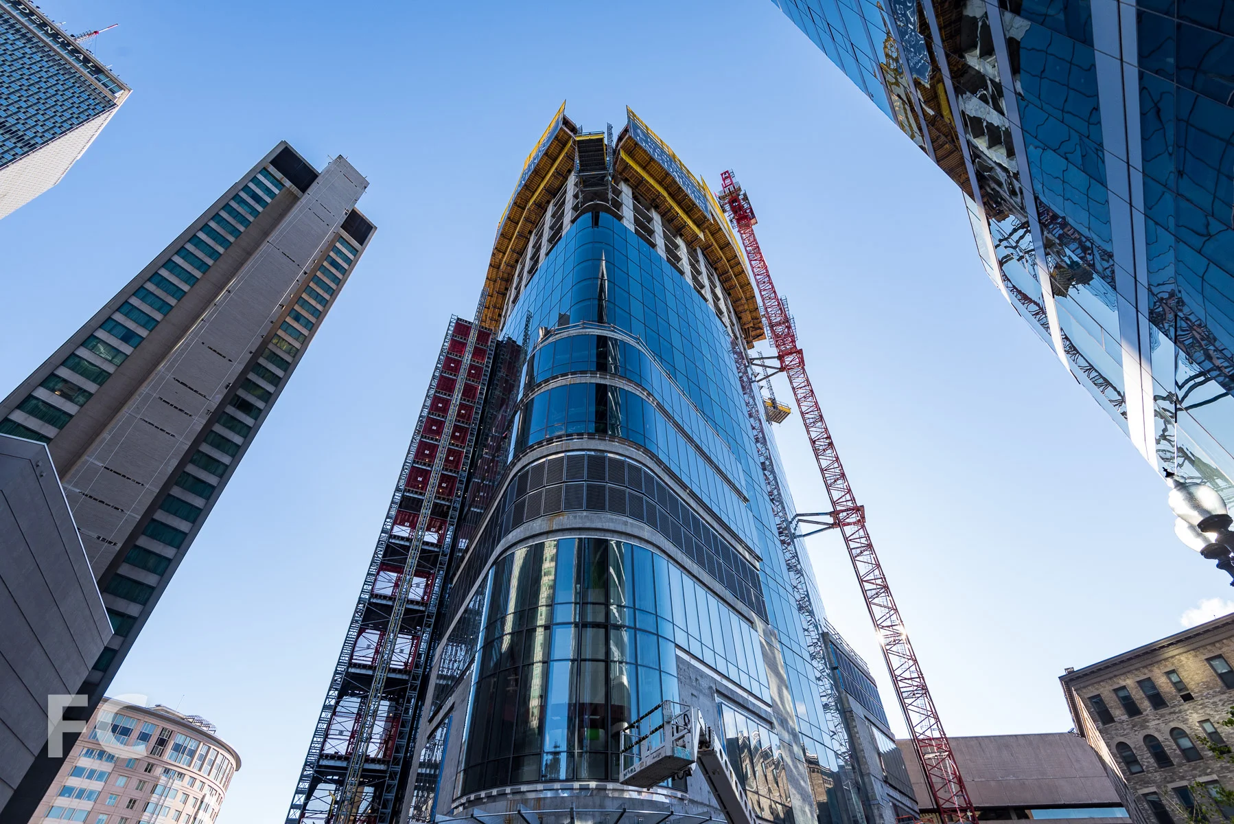 Looking up at the northwest corner from Dalton Street.