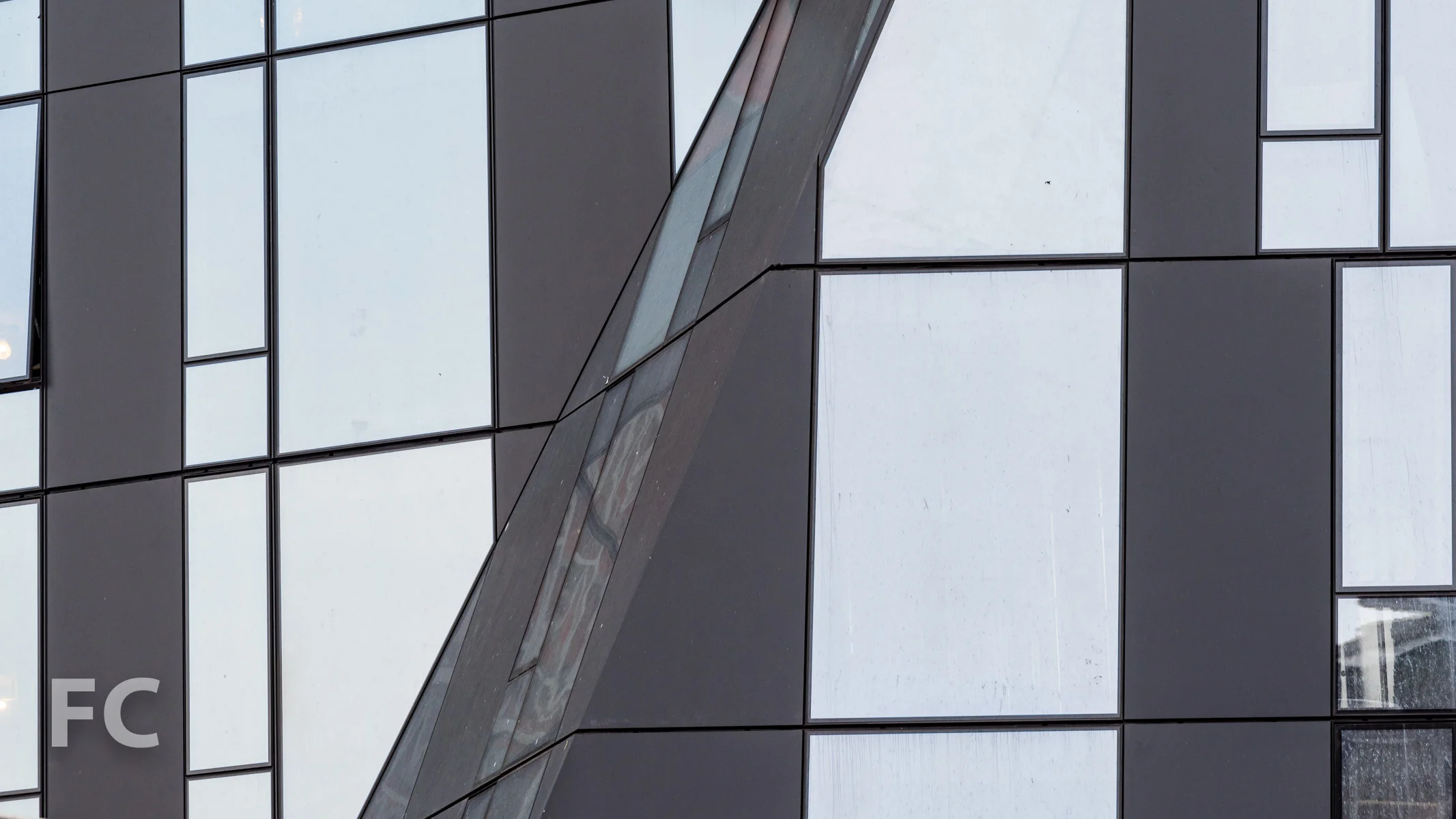 Facade detail of Three Waterline Square.
