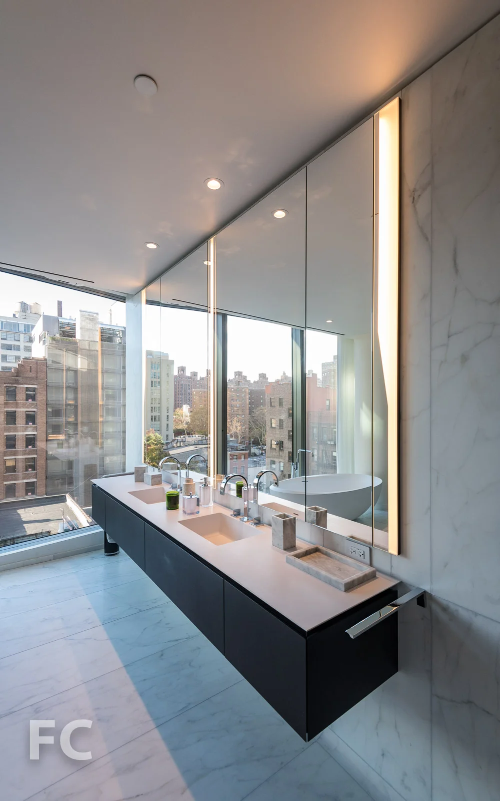 Vanity in the master bathroom.