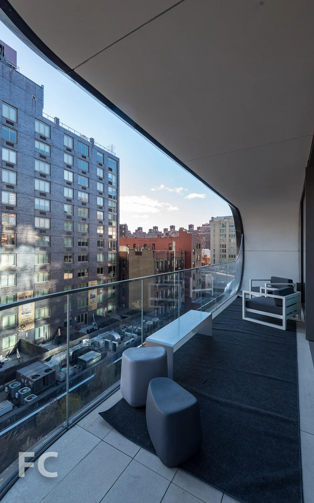 Looking southeast from the balcony.
