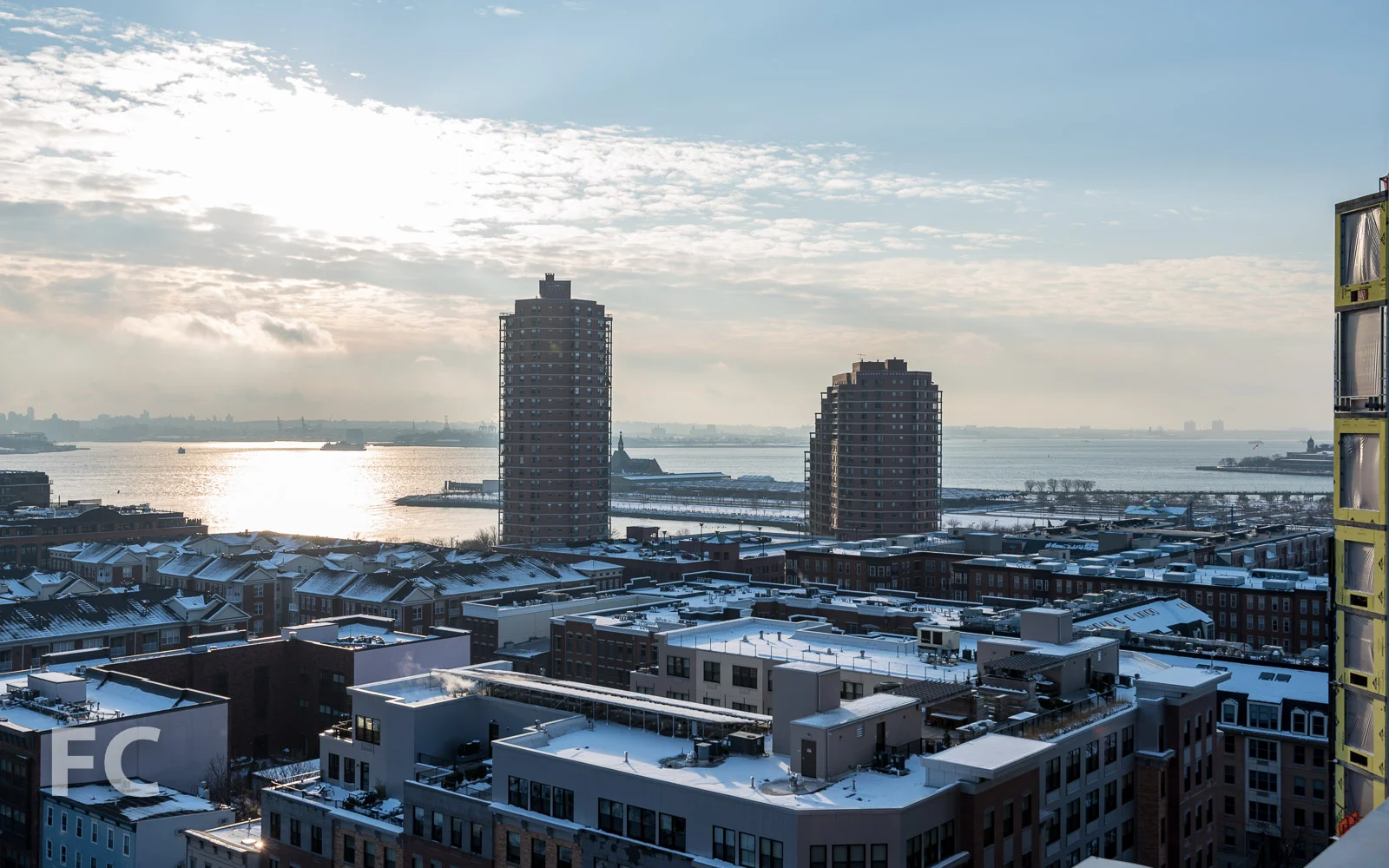 View to the southeast from the rooftop terrace.
