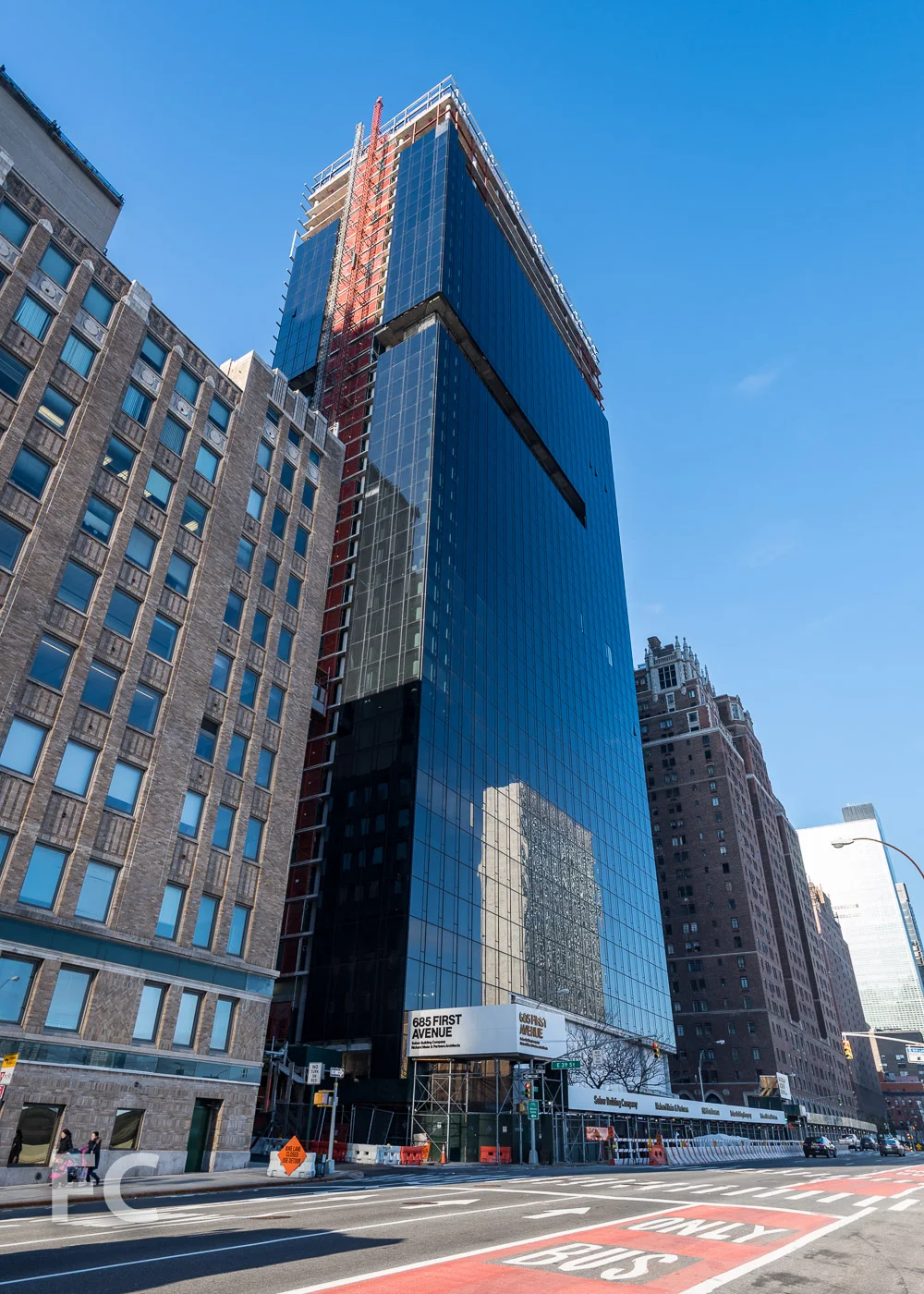 Southeast corner from First Avenue.