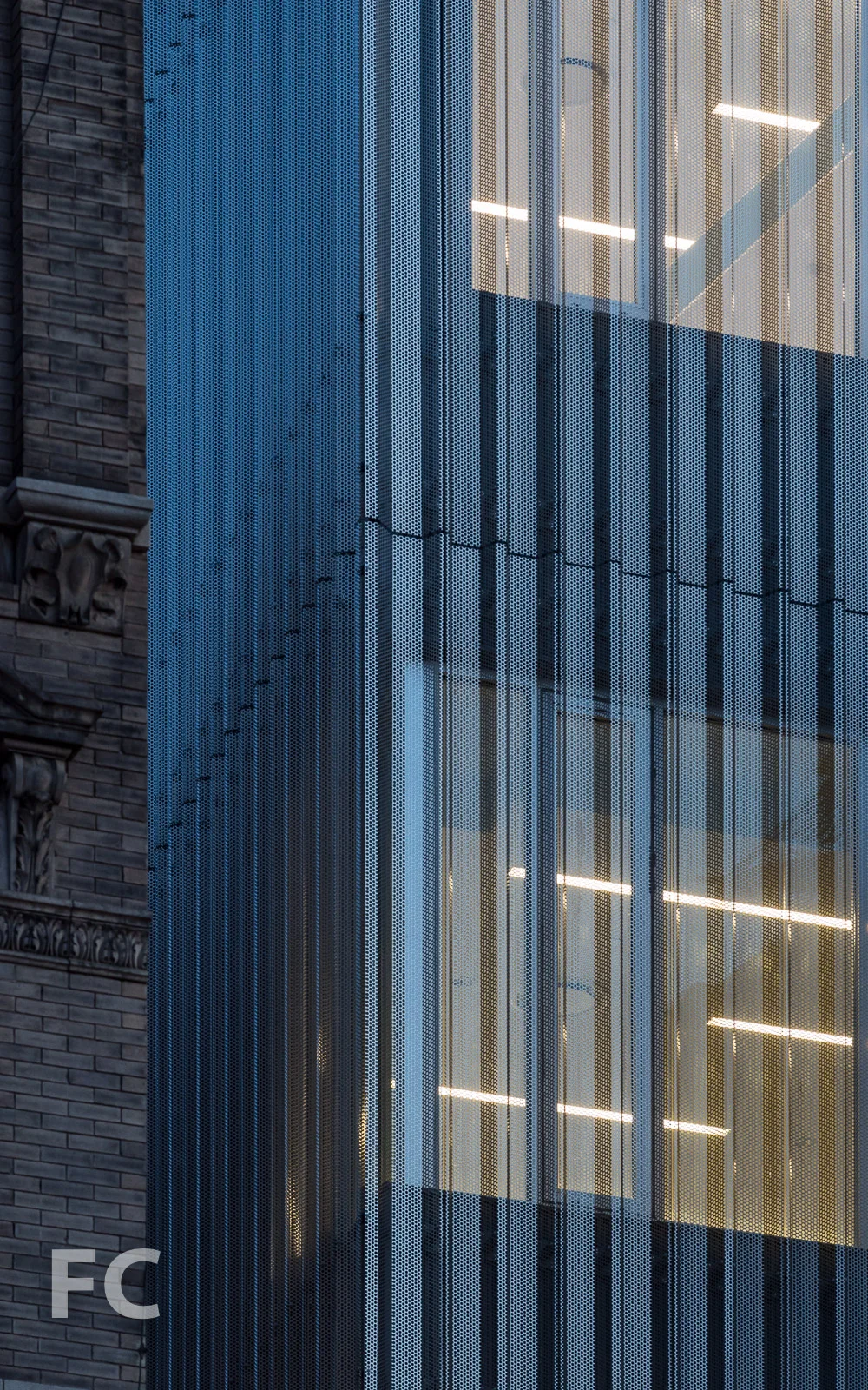 Close-up of the northwest corner of the new addition.