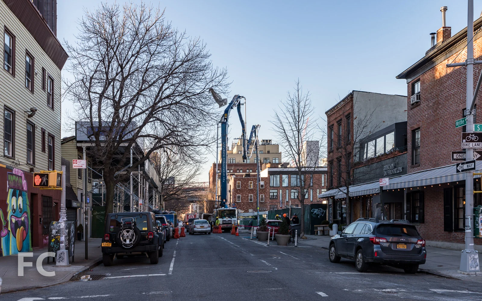 Looking south on Wythe Avenue towards 360 Wythe.