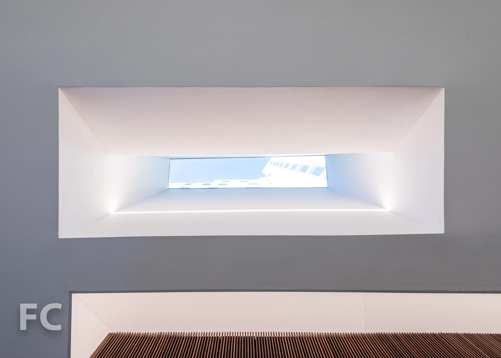 Skylight in the residential lobby.