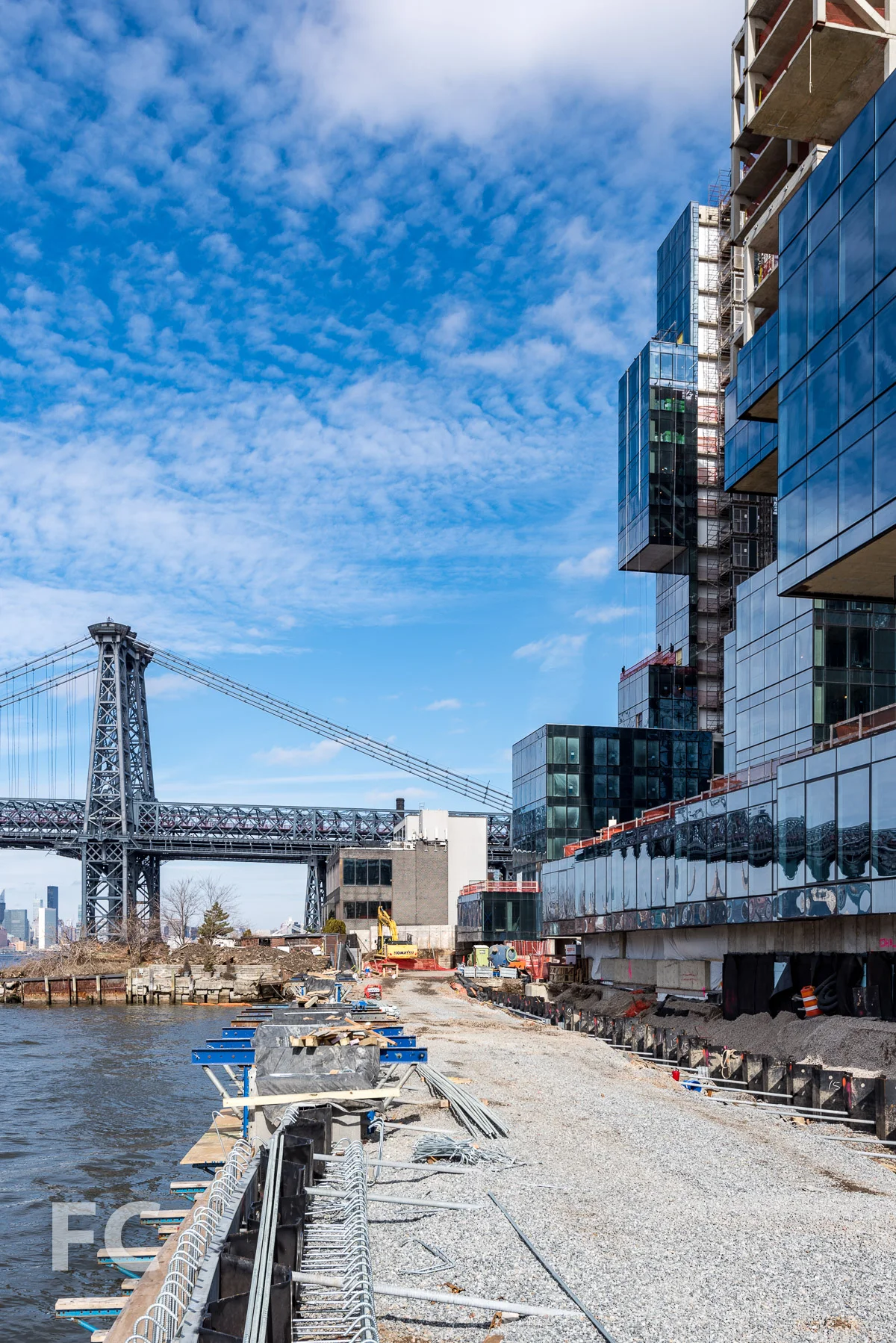 West facade at the East River waterfront.