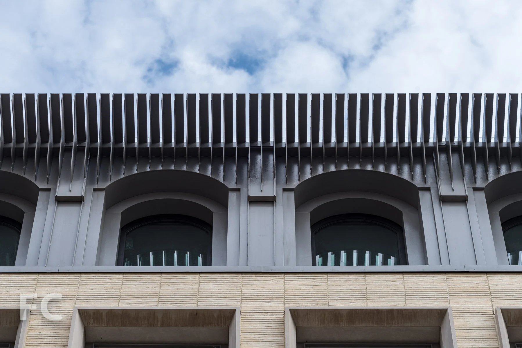 Close-up of the top floor.