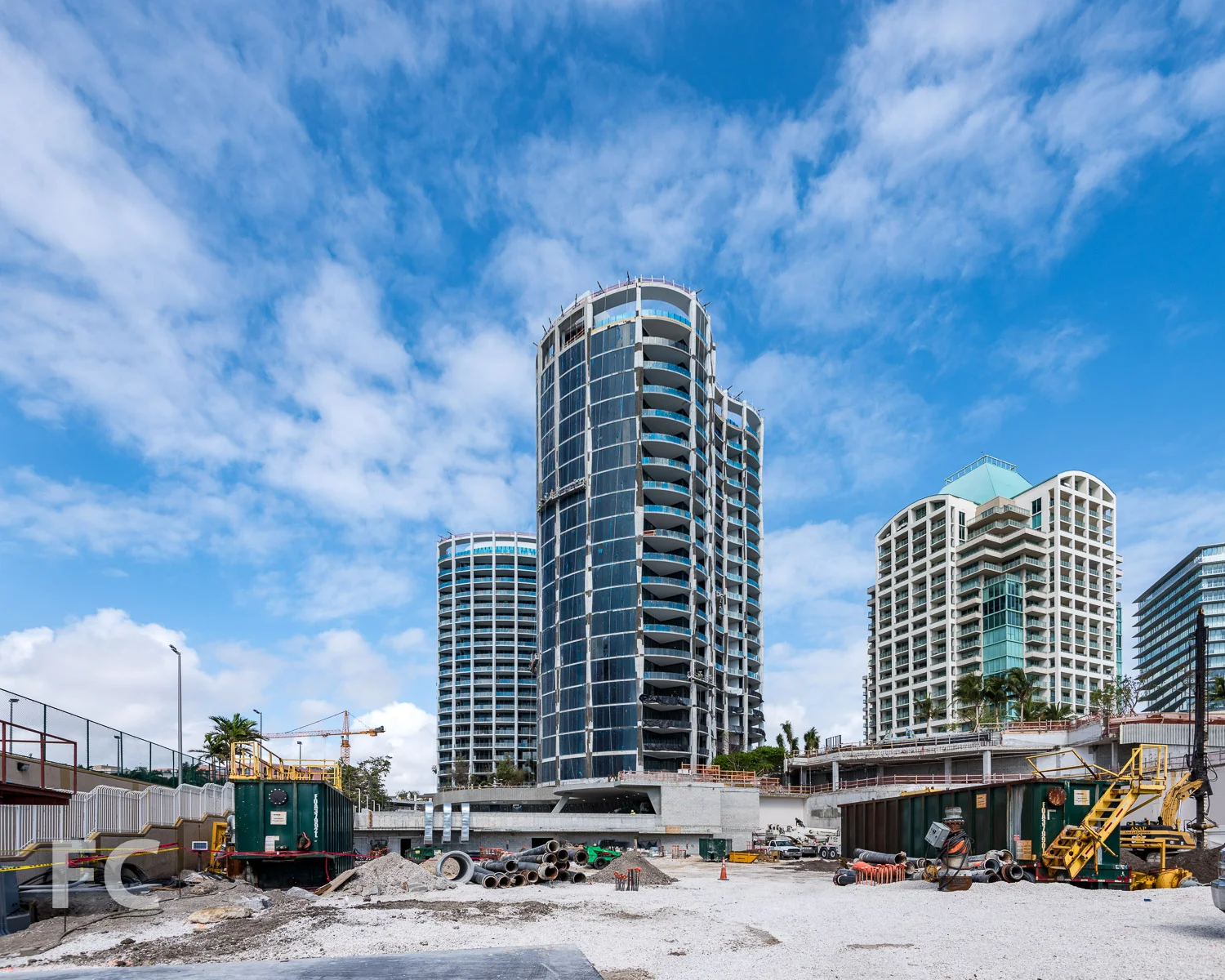 Site of One Park Grove with the Park Grove Club Residences (center left) and Two Park Grove (center right) in the background.