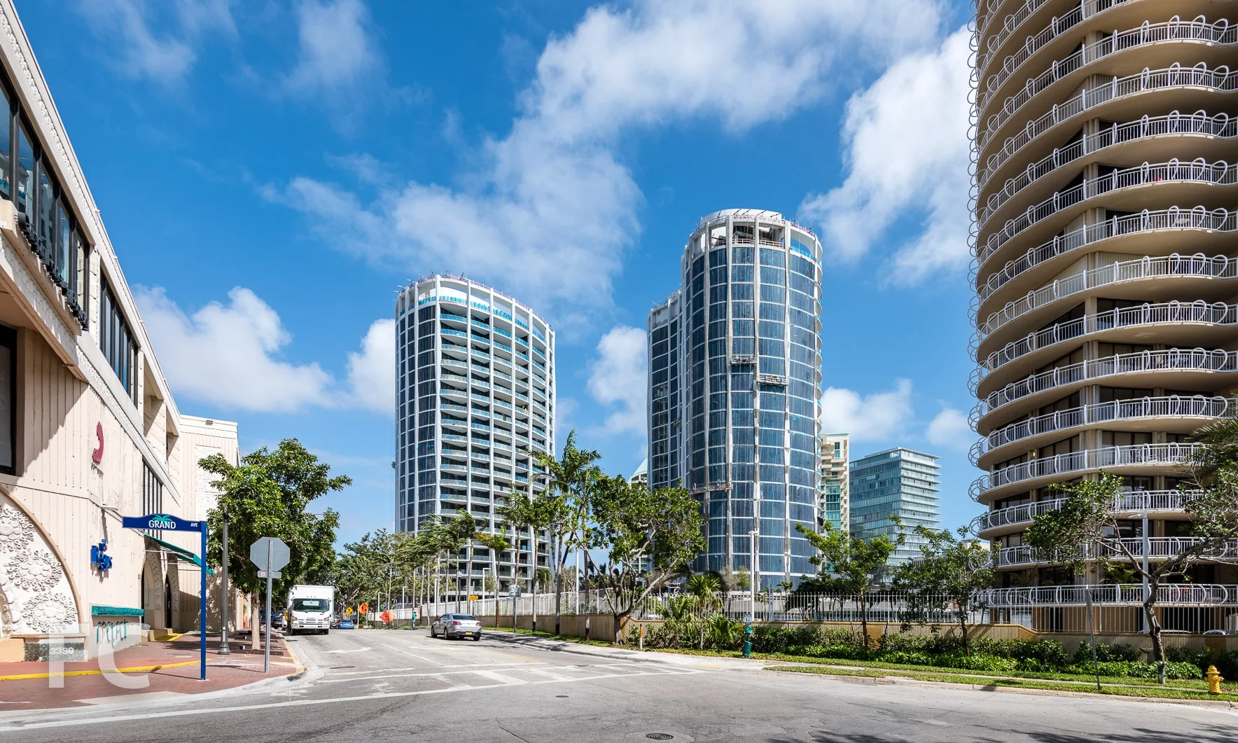 The Park Grove Club Residences (left) and Two Park Grove (right) from .