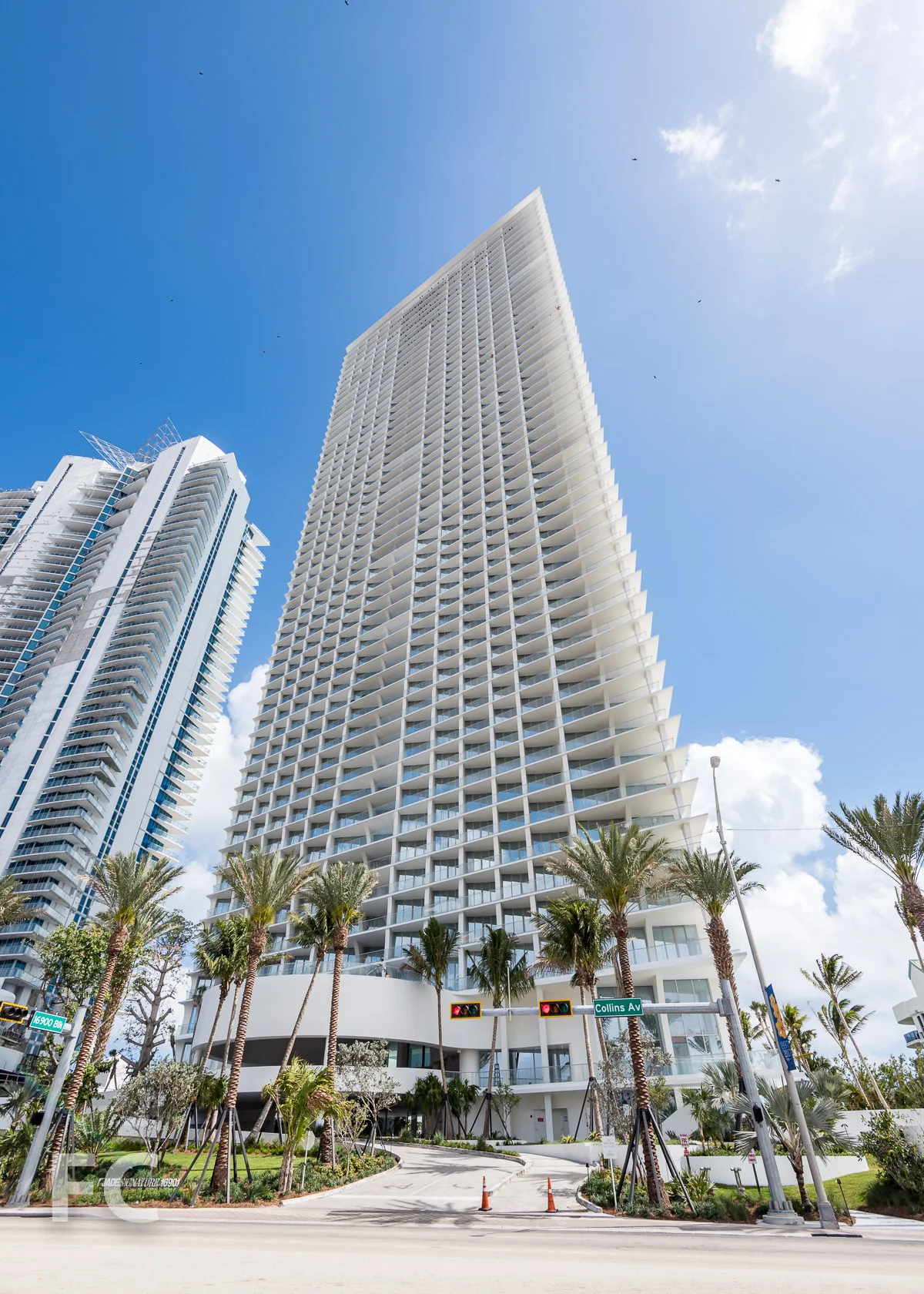 West facade from Collins Avenue.