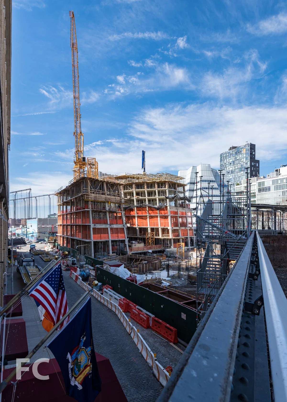 Southeast corner of the site from the High Line.
