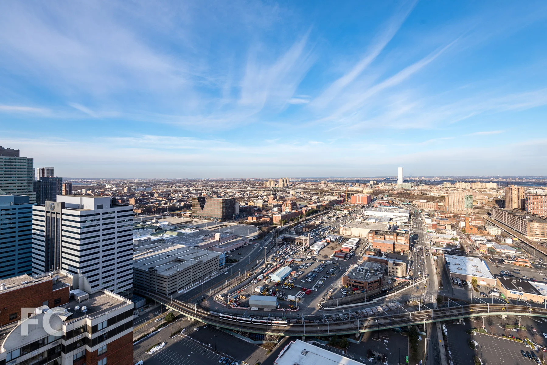 View to the west from the penthouse of 75 Park Lane.