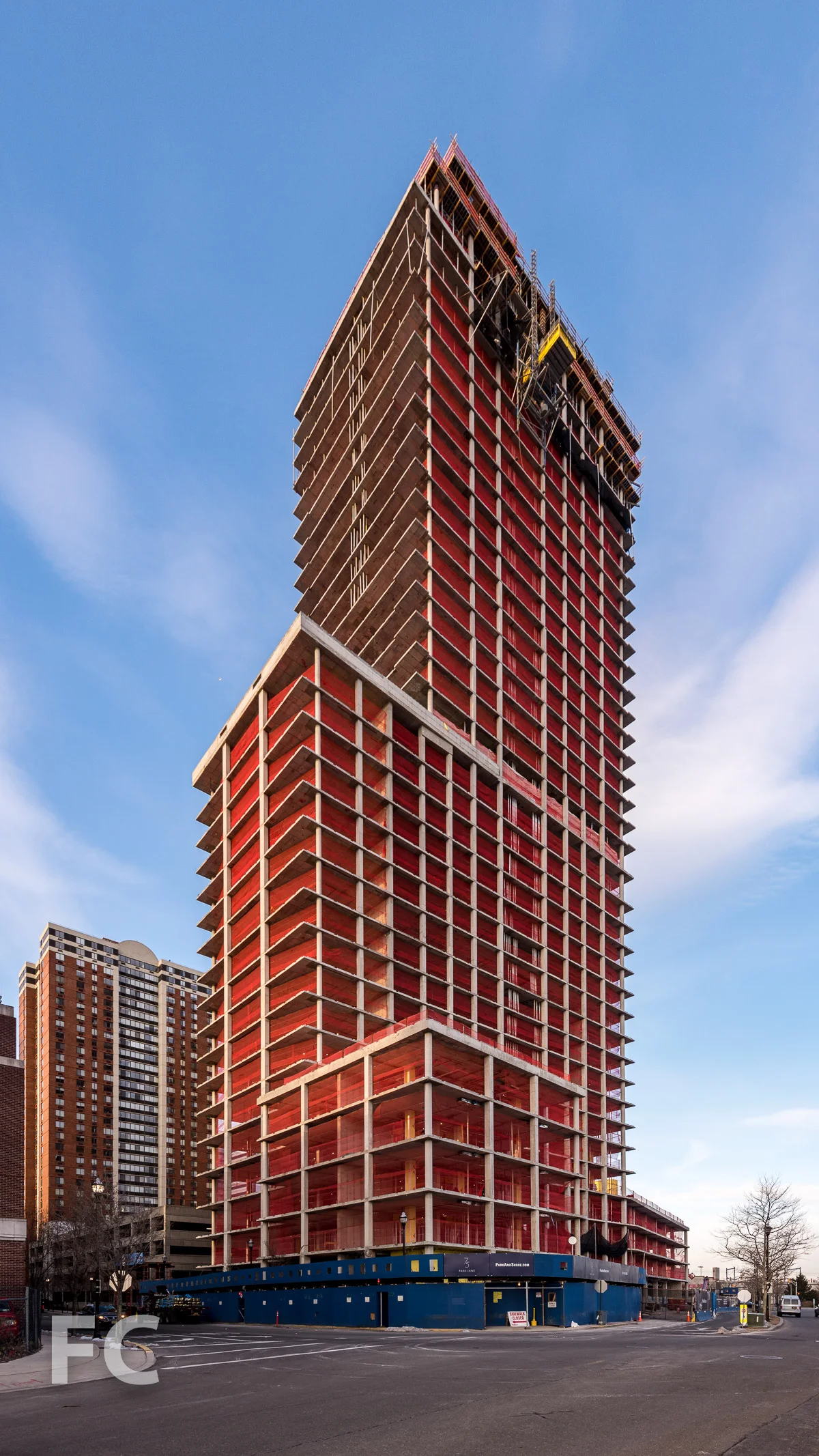 Northeast corner of 75 Park Lane.