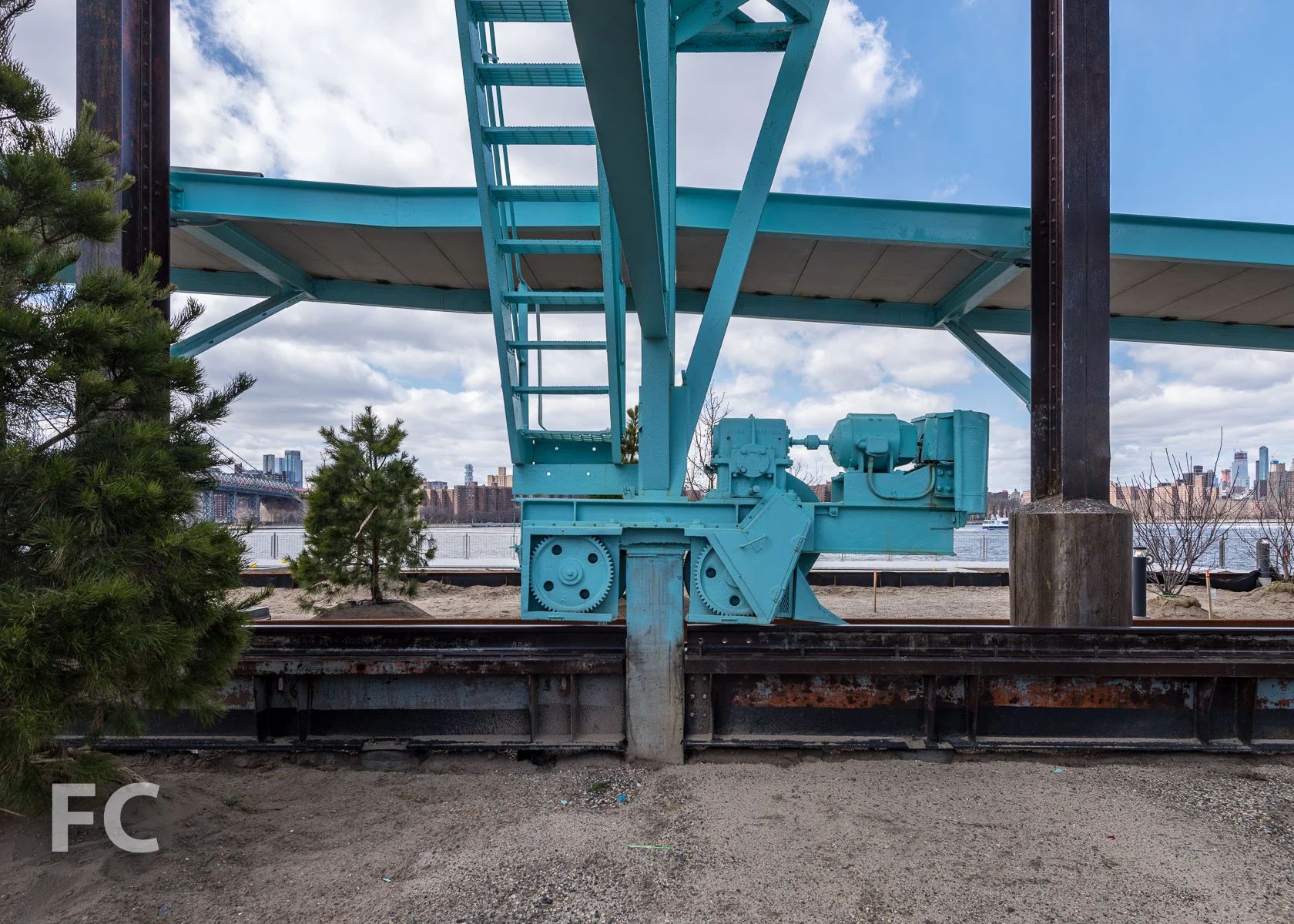 Crane tracks.