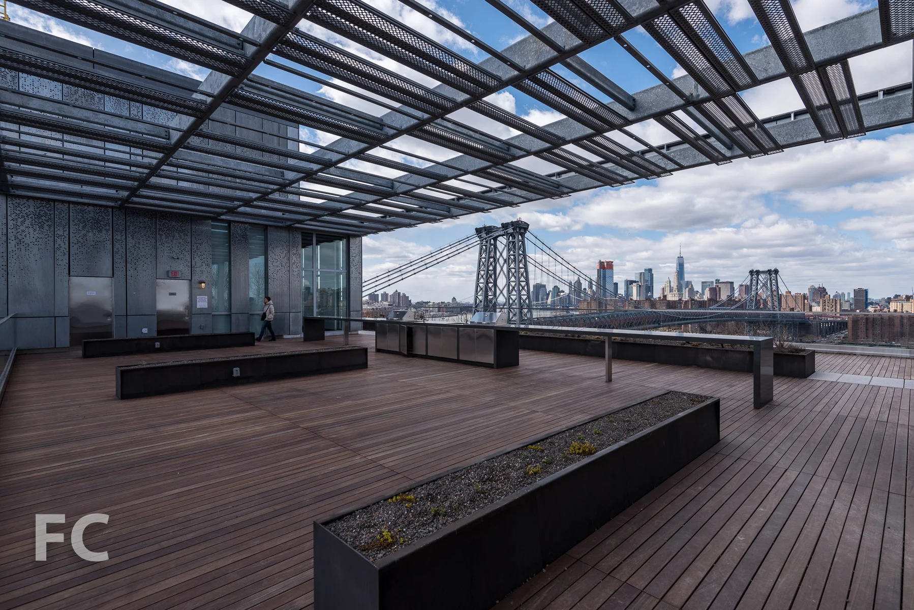 Rooftop amenity deck at 325 Kent Avenue.
