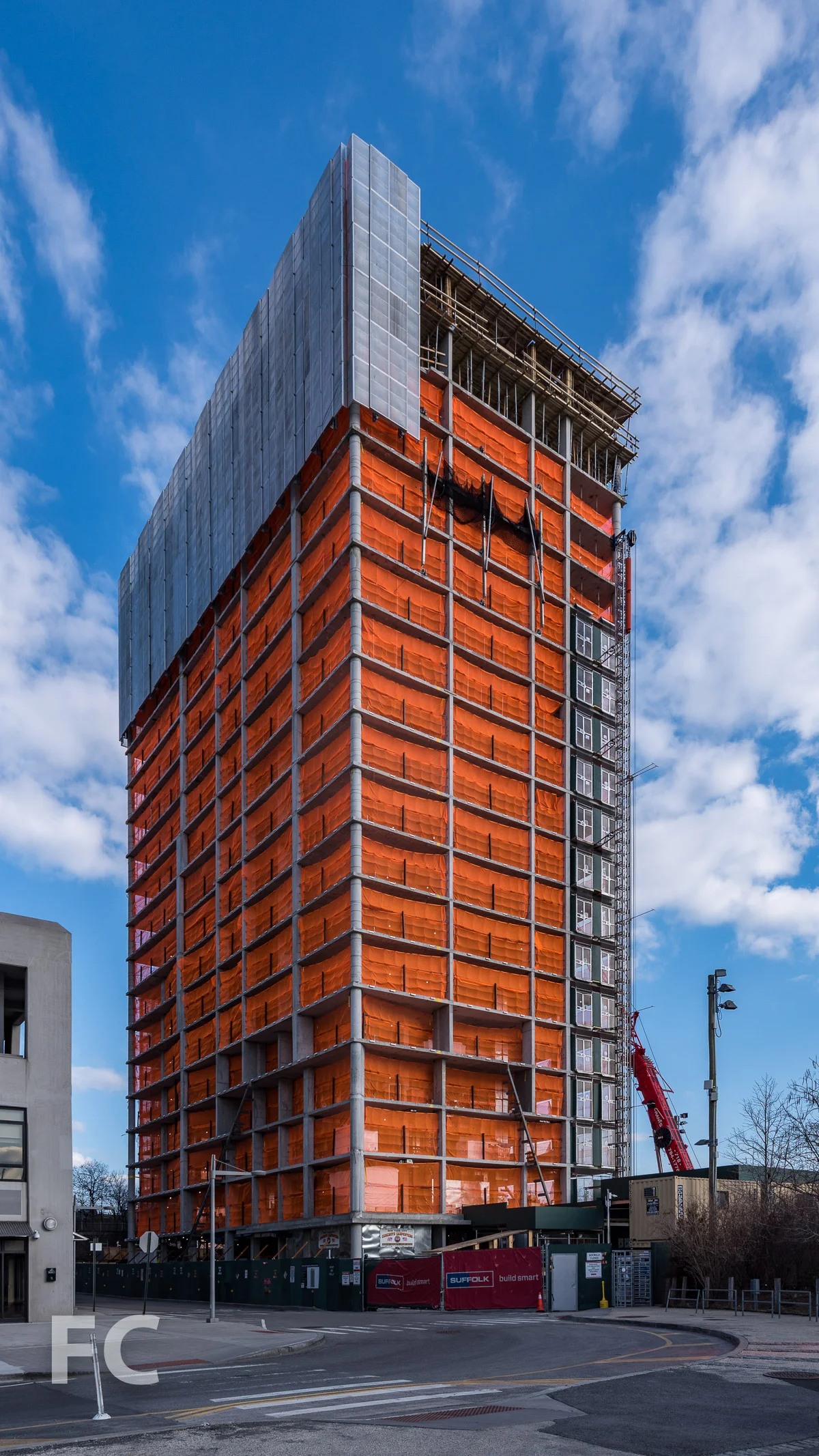 Northwest corner of 50 Bridge Park Drive.