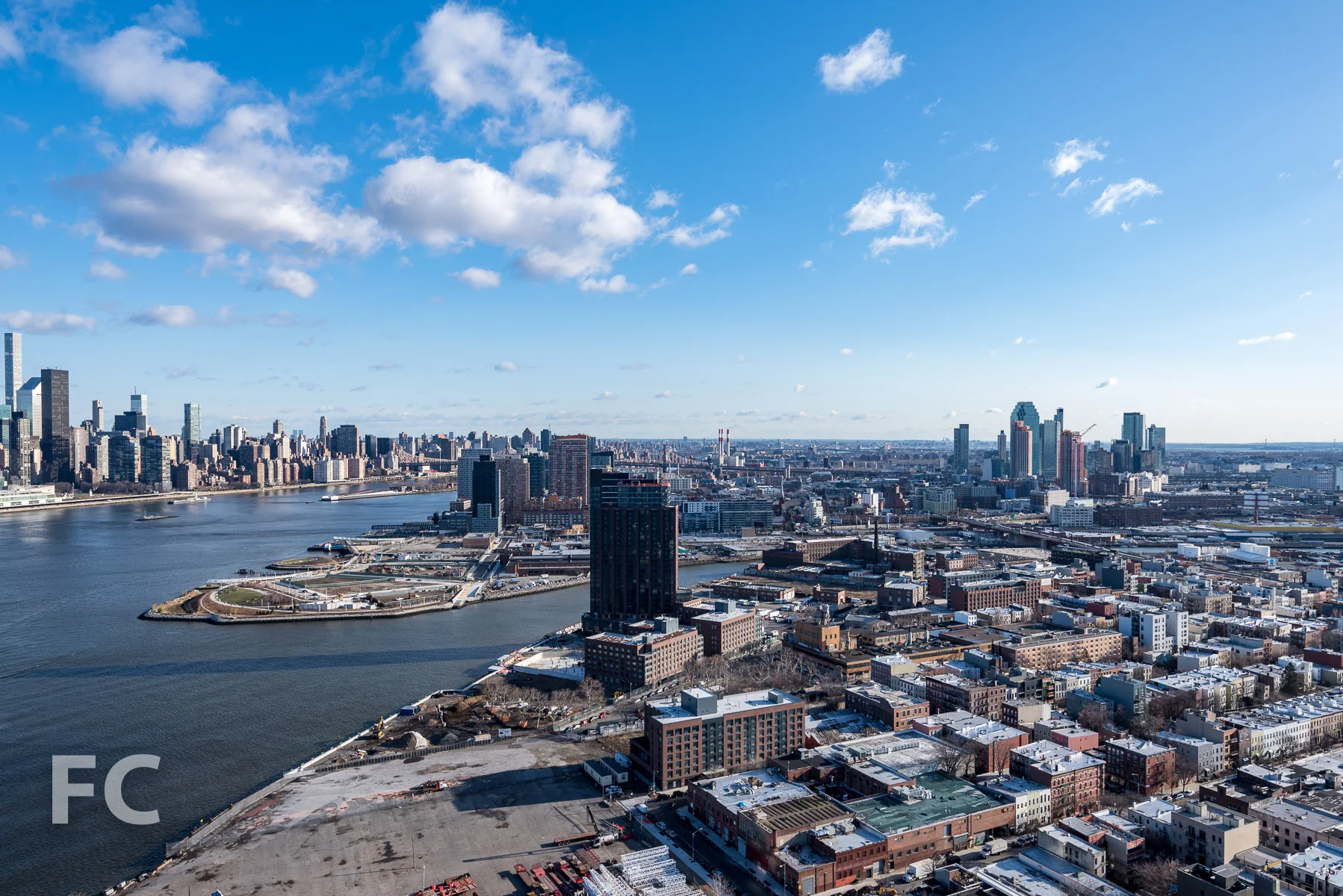 View of Greenpoint and Long Island City from the rooftop.