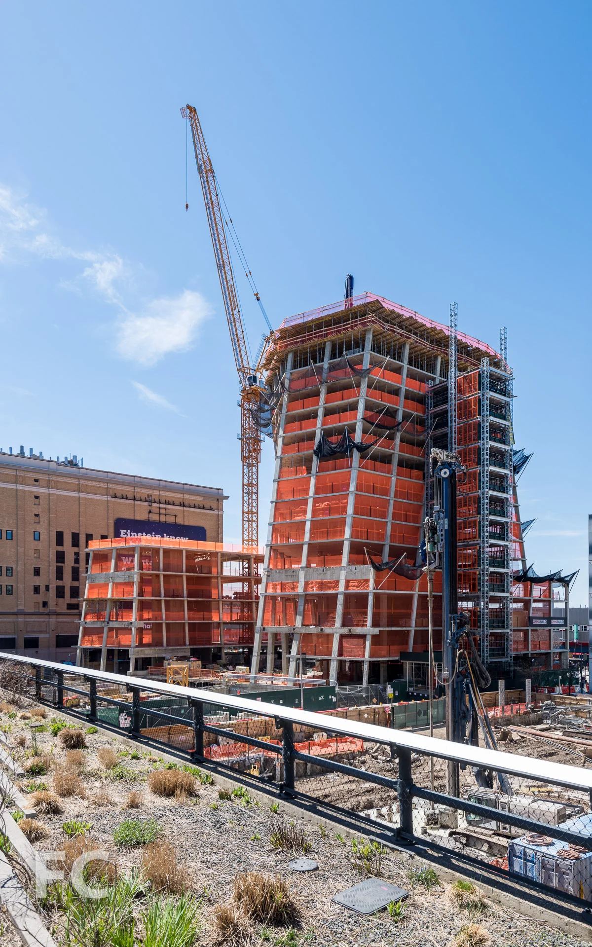 Northeast corner of the site from the High Line.