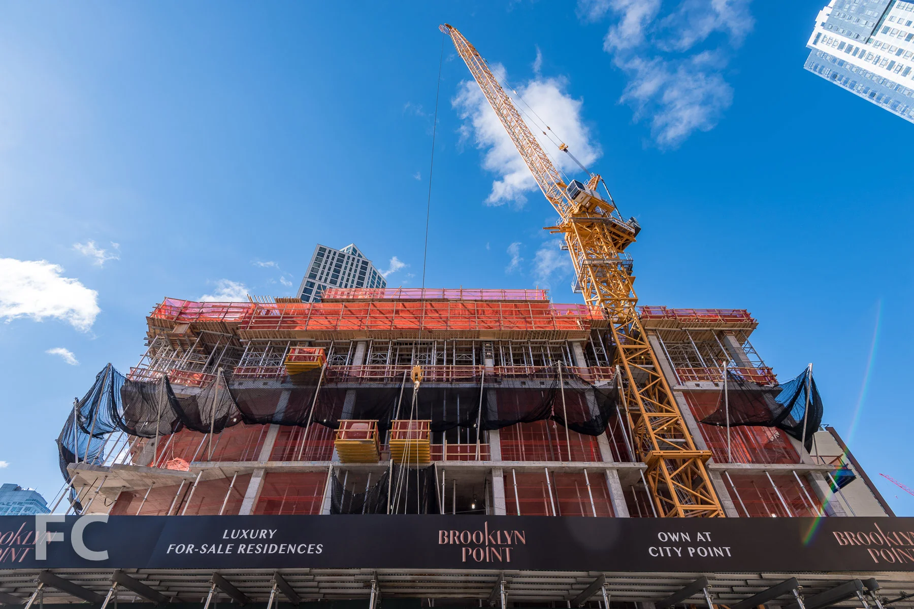 Looking up at the north facade from Willoughby Street.