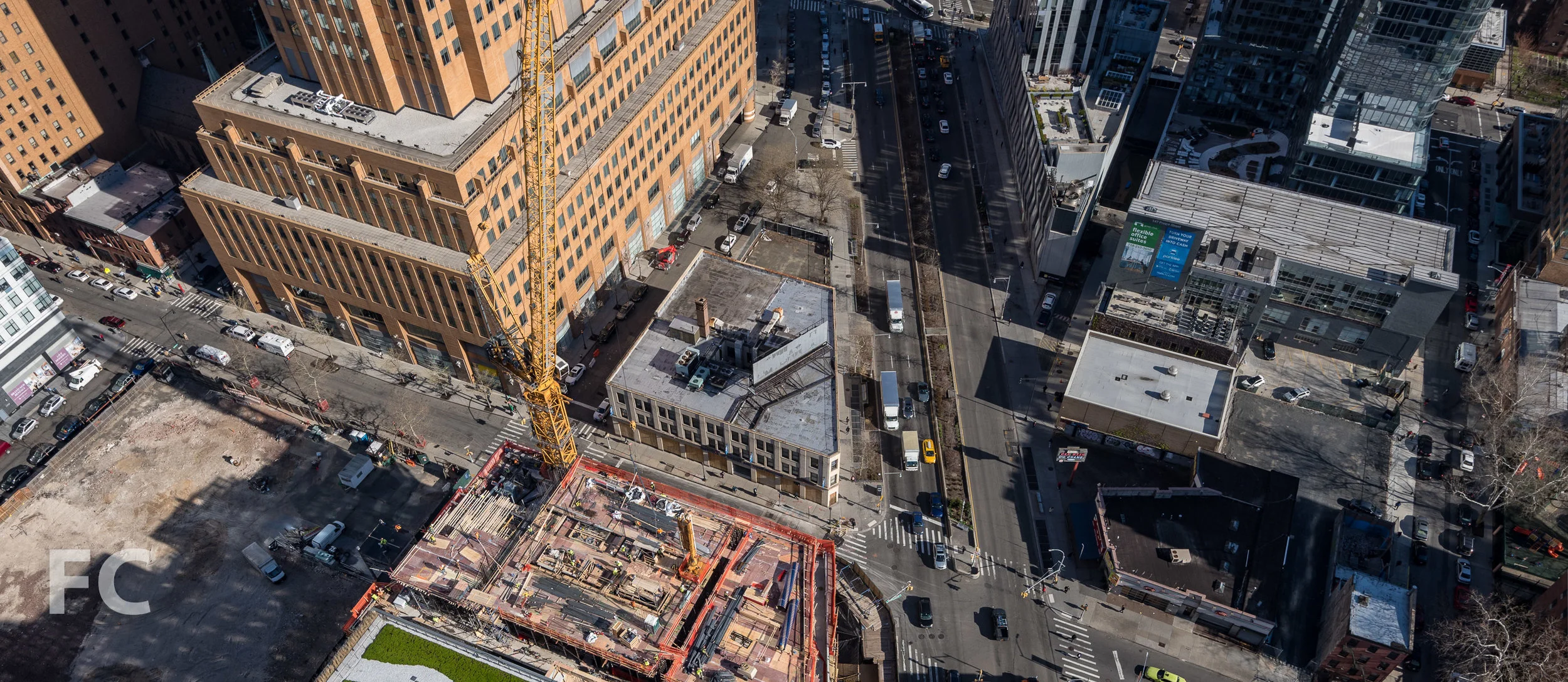 Looking down onto the Brooklyn Point site.