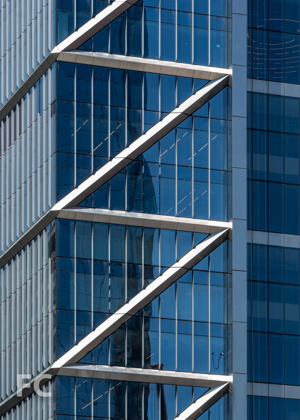 Close-up of the southeast tower facade.