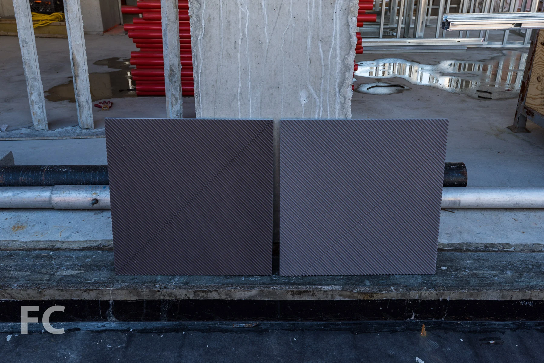 Mockup of the concrete facade panels.