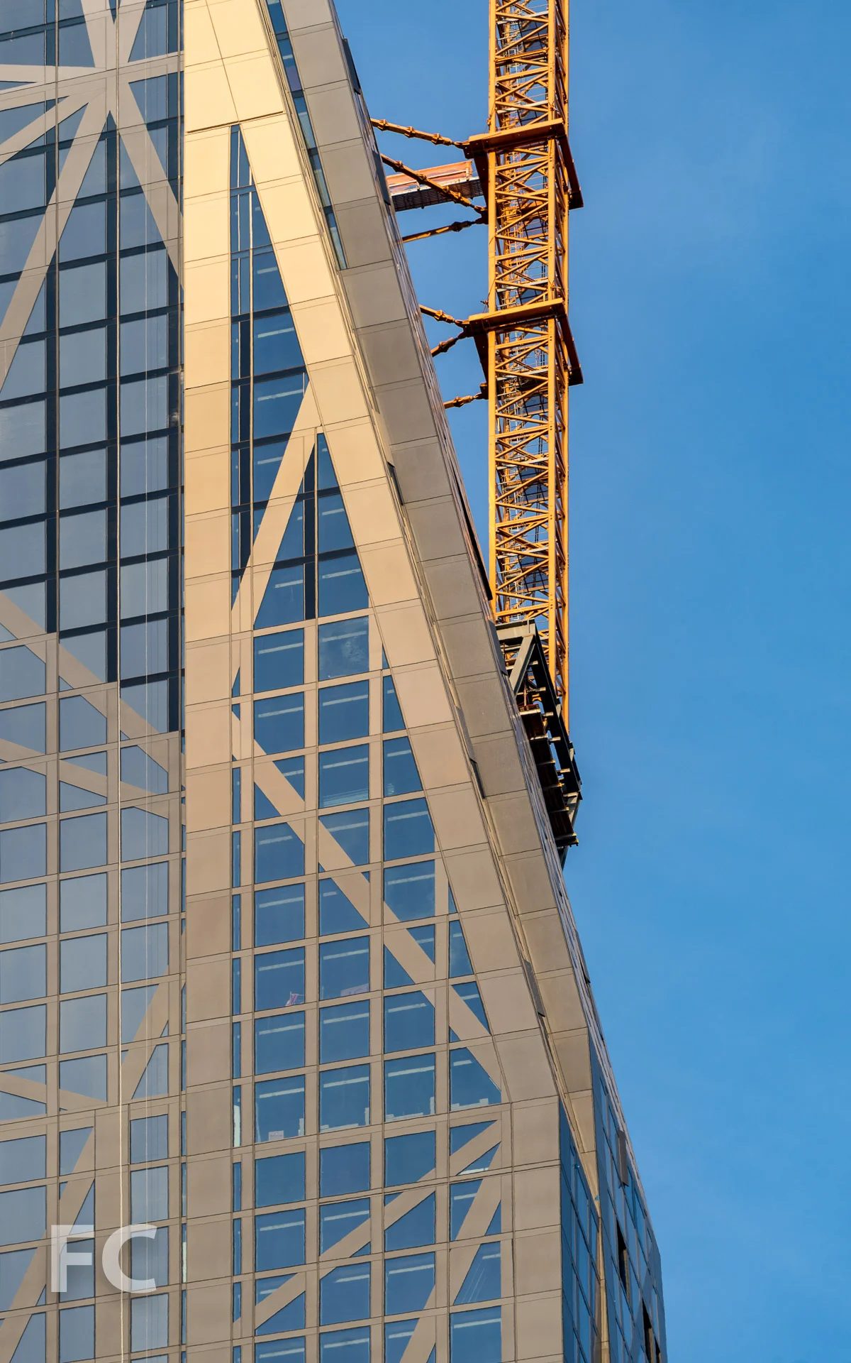 Close-up of the west facade.