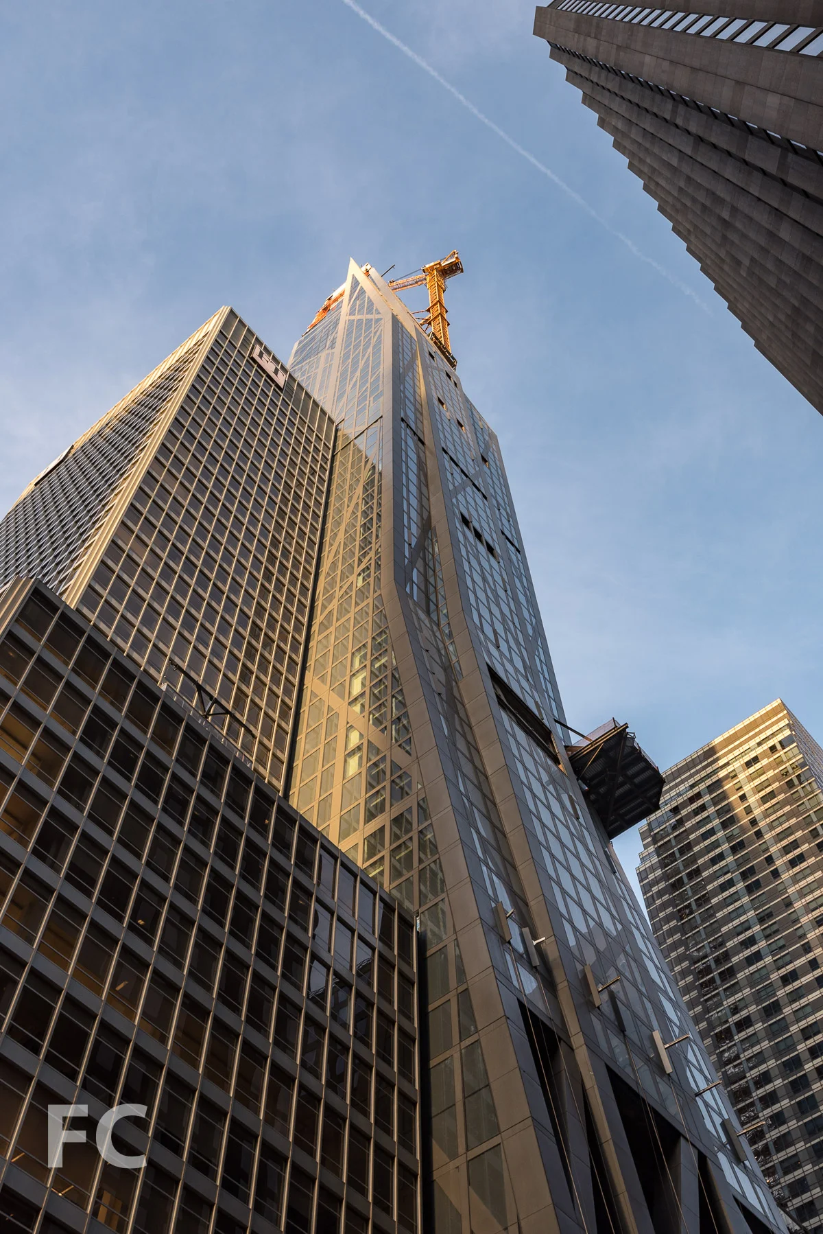 Looking up at the southwest corner.