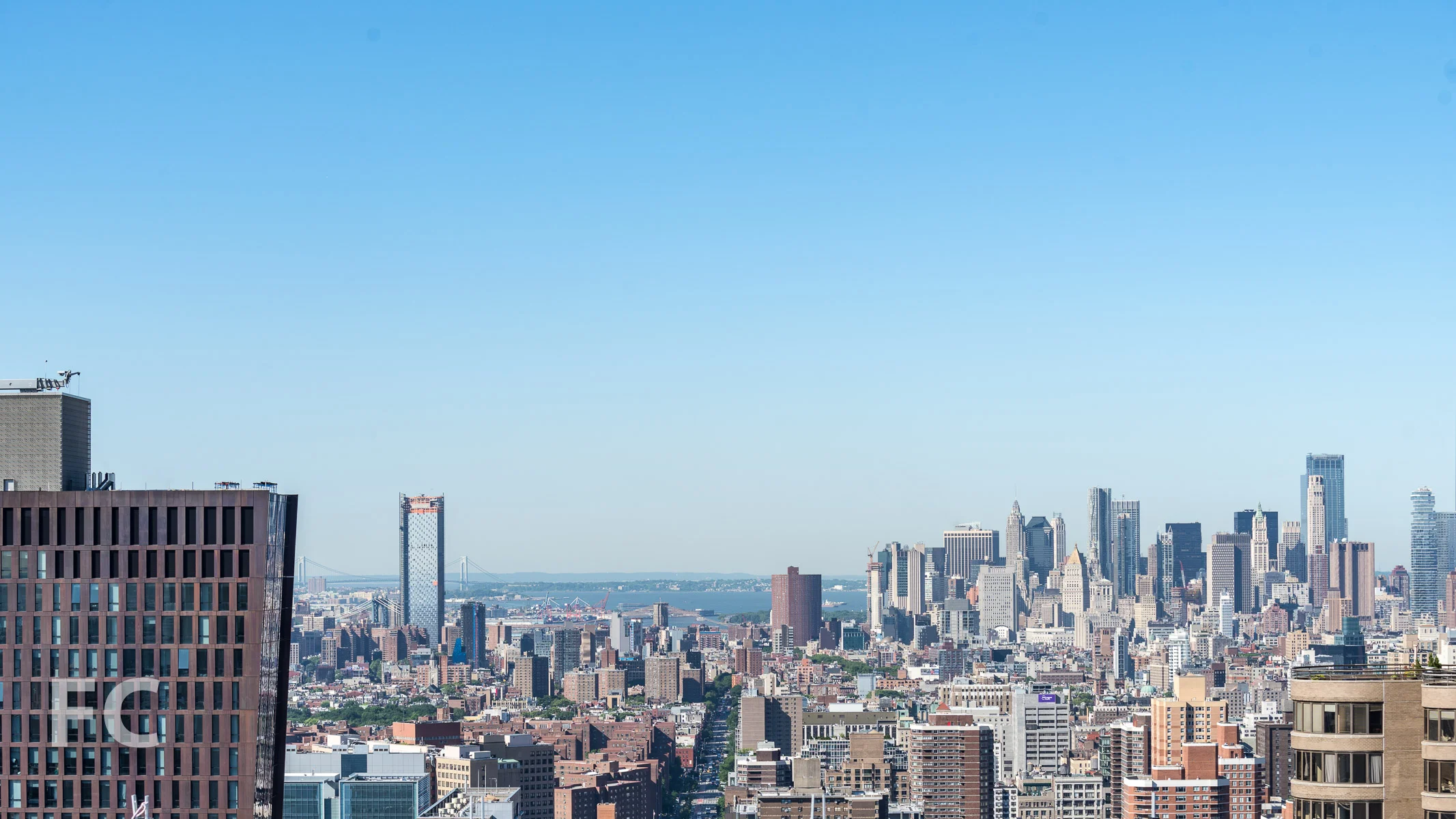 View south towards Lower Manhattan from the top floor.