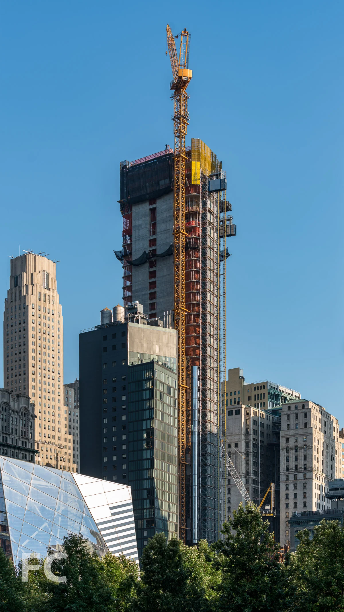 Northwest corner of the tower.