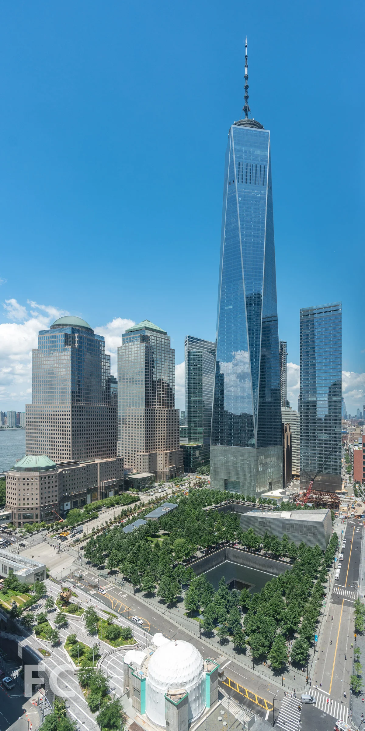 View of the World Trade Center site from the tower.