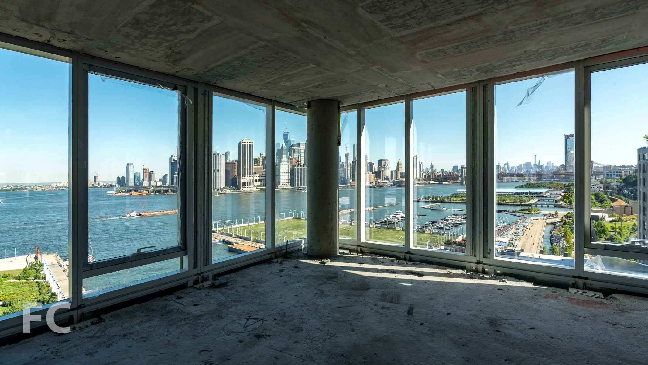 View northwest from a mid tower residence at 50 Bridge Park Drive.