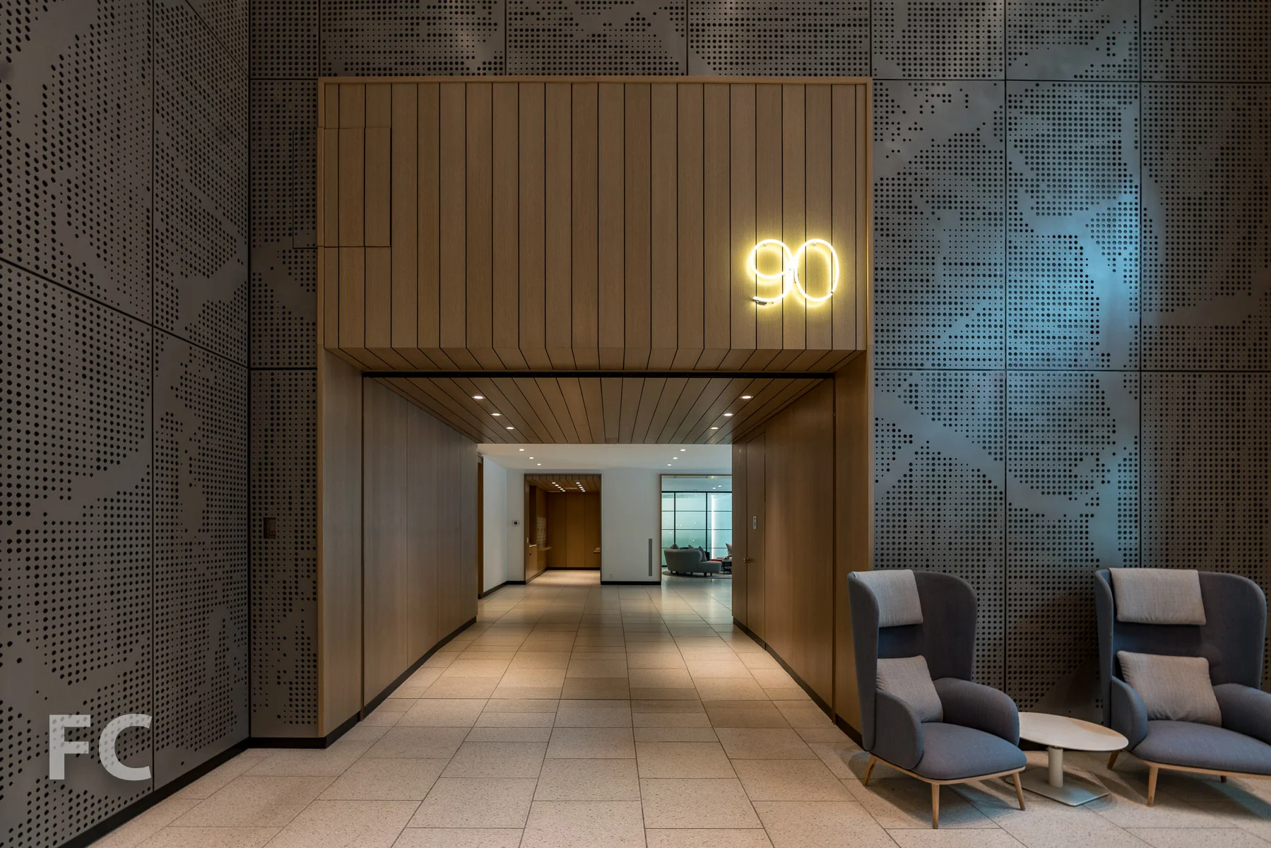 Entryway to 90 Lexington from the residential lobby.
