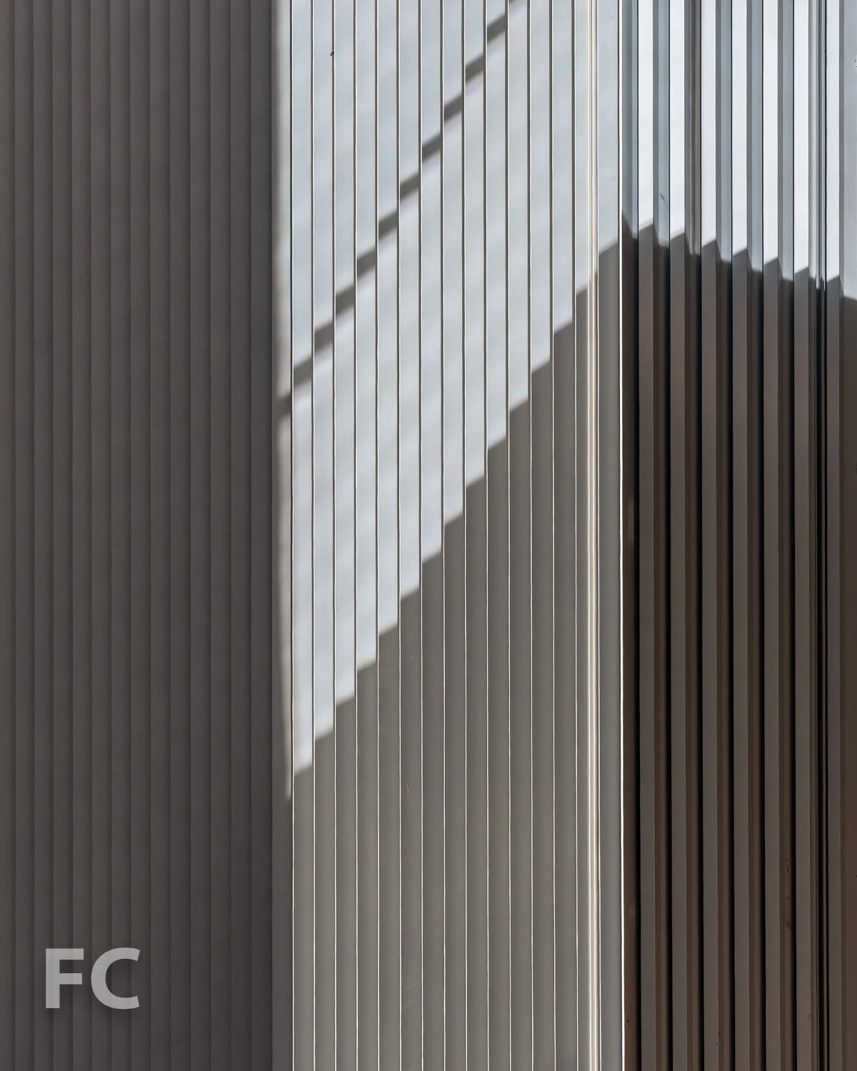 Louver panels installed at the north facade.