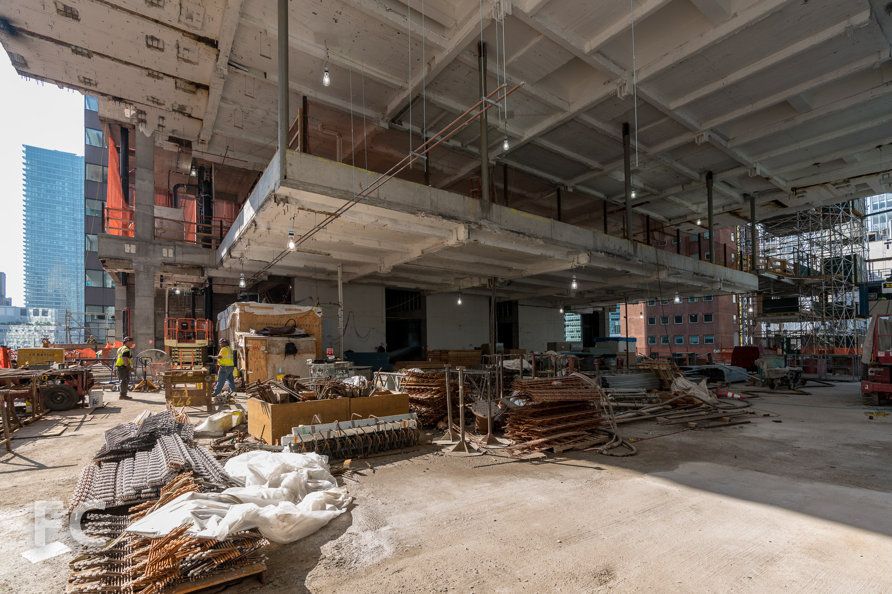The triple height space of floor 12 with mezzanine.