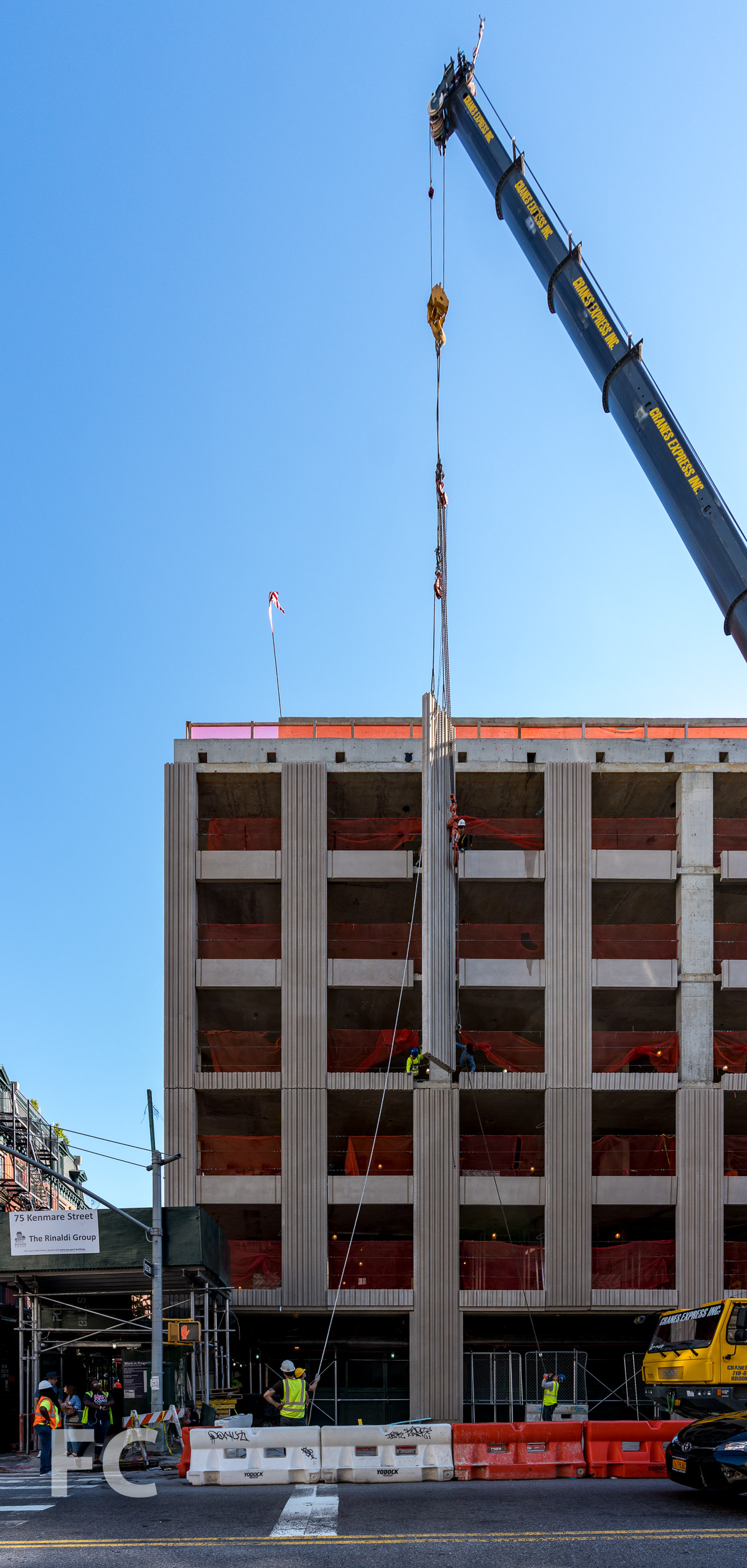 Panel installation on the south facade.