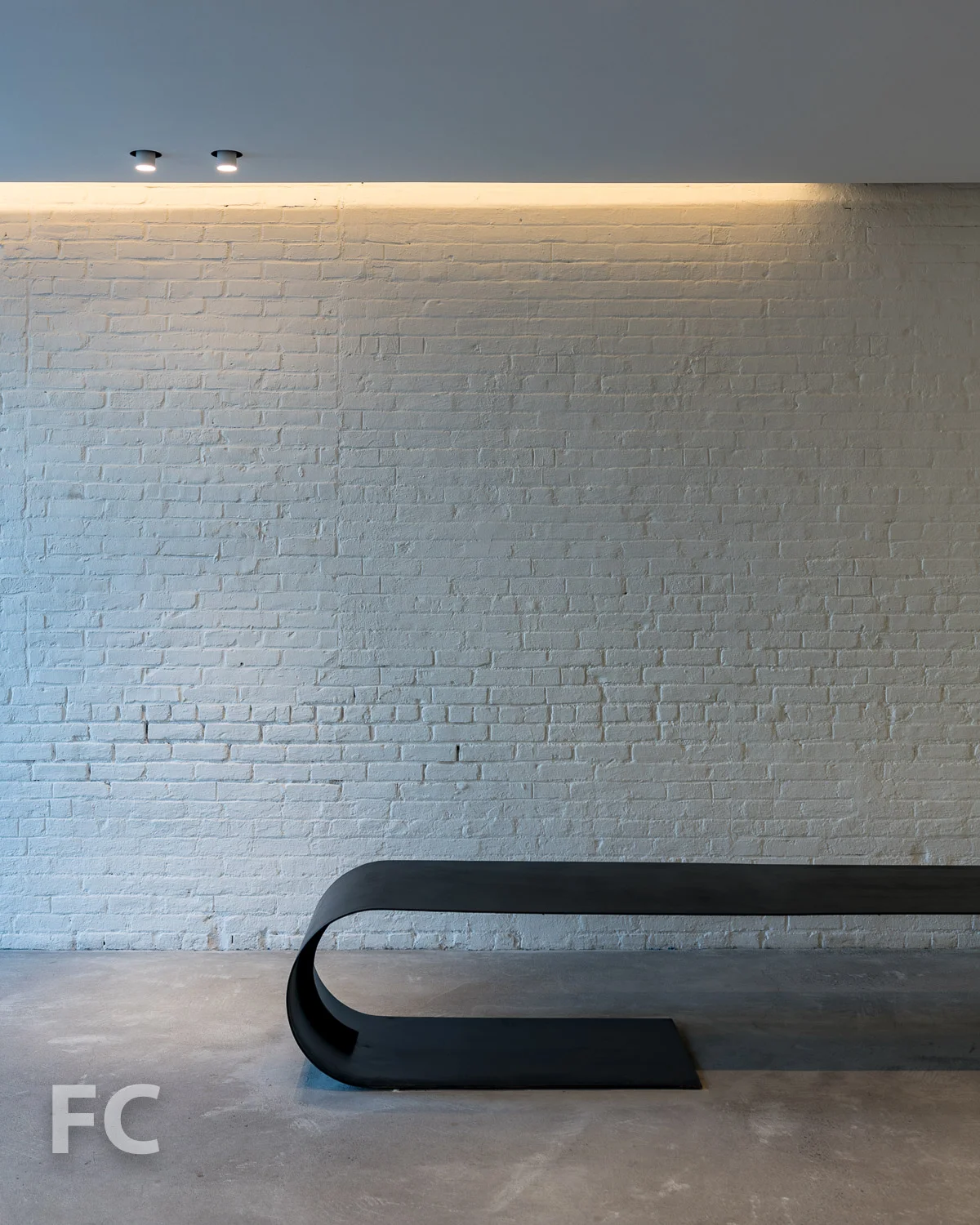 Residential lobby bench.